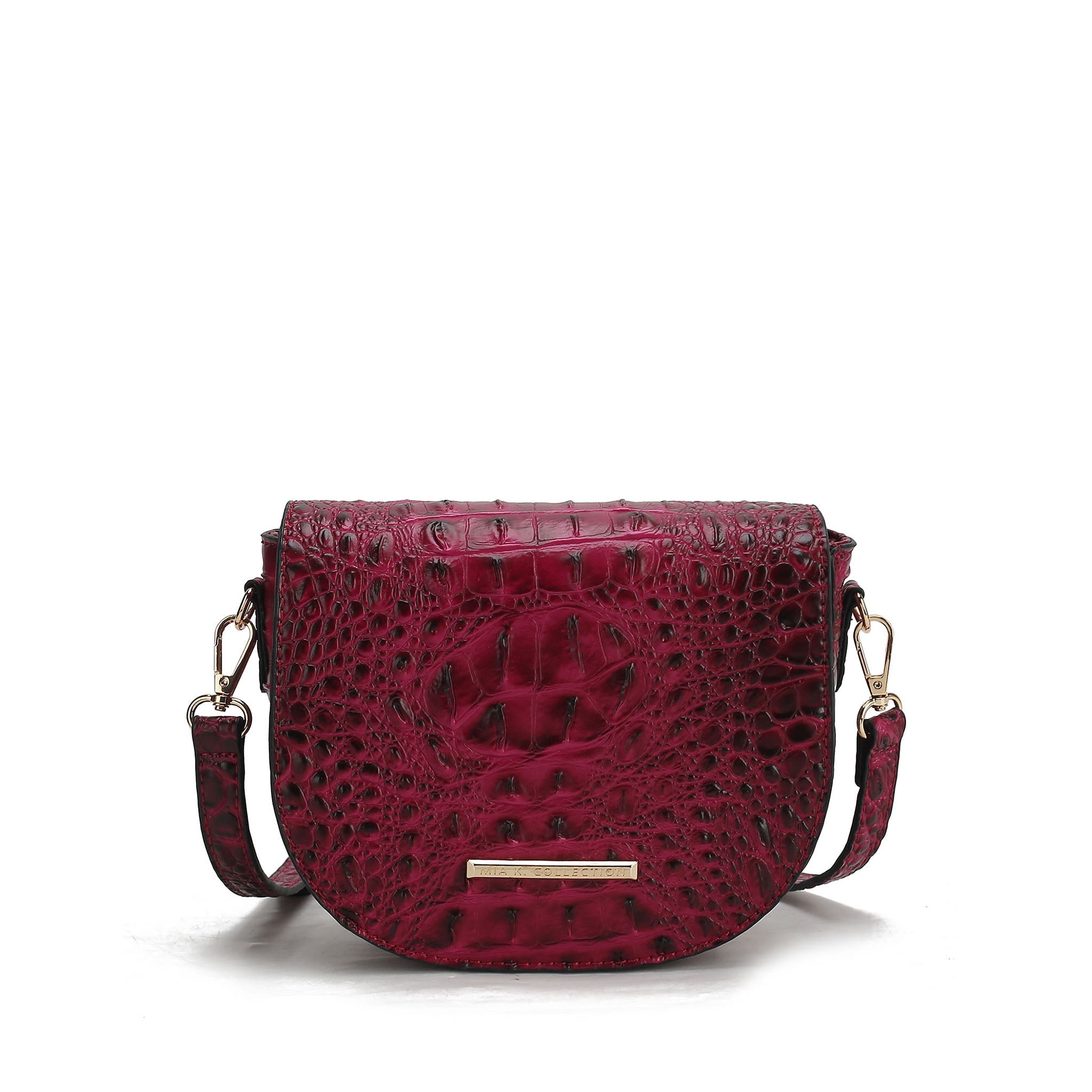 Amalia Solid Croc Crossbody Bag