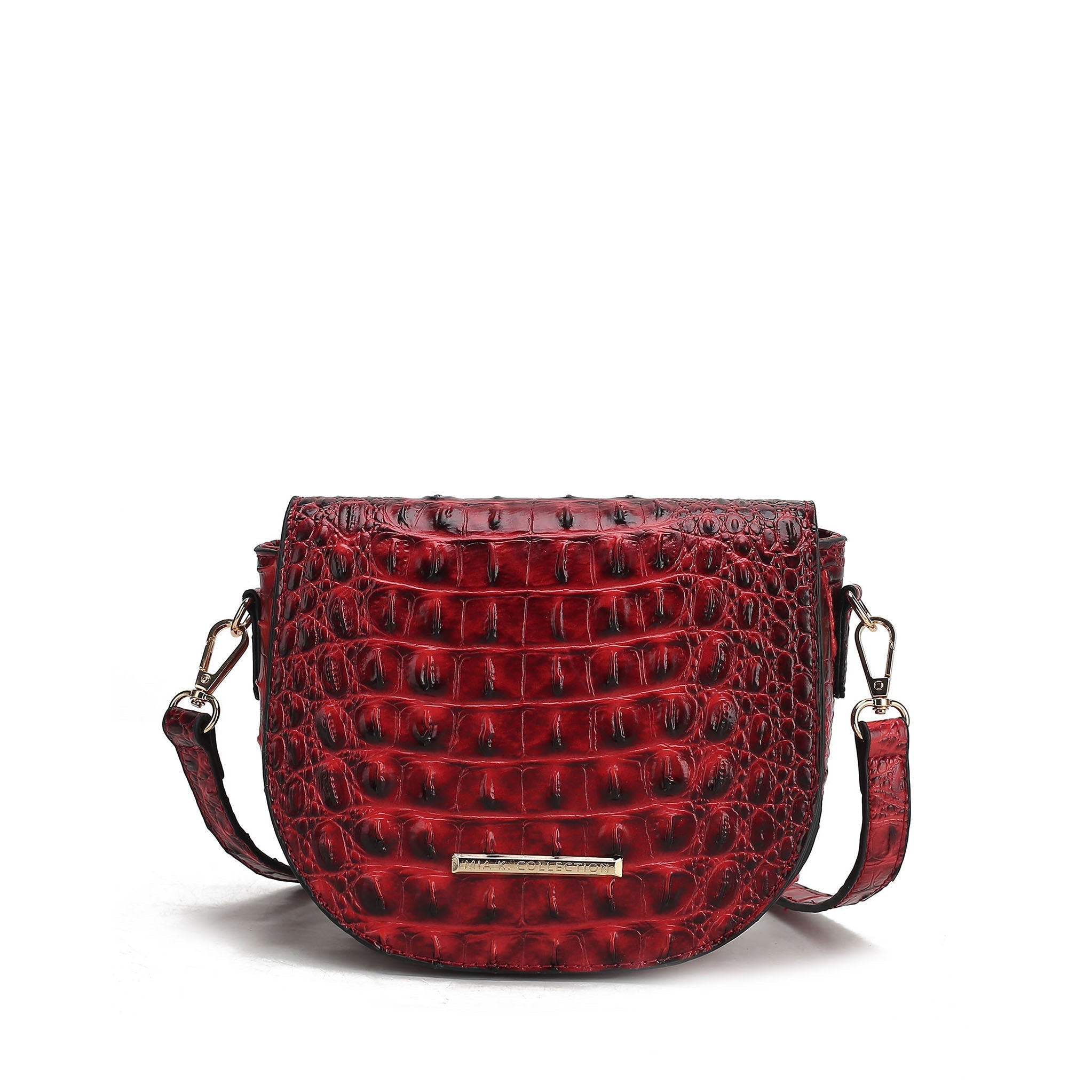 Amalia Solid Croc Crossbody Bag