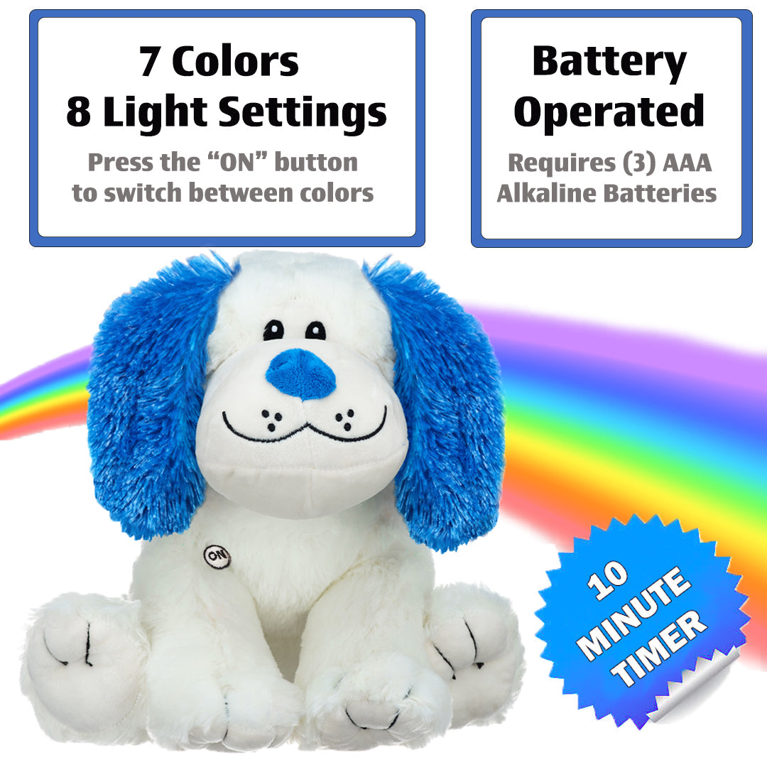 Rainbow Lites Puppy Dog Glow Plush LED Night Light Up Stuffed Animal 2 Pack Set