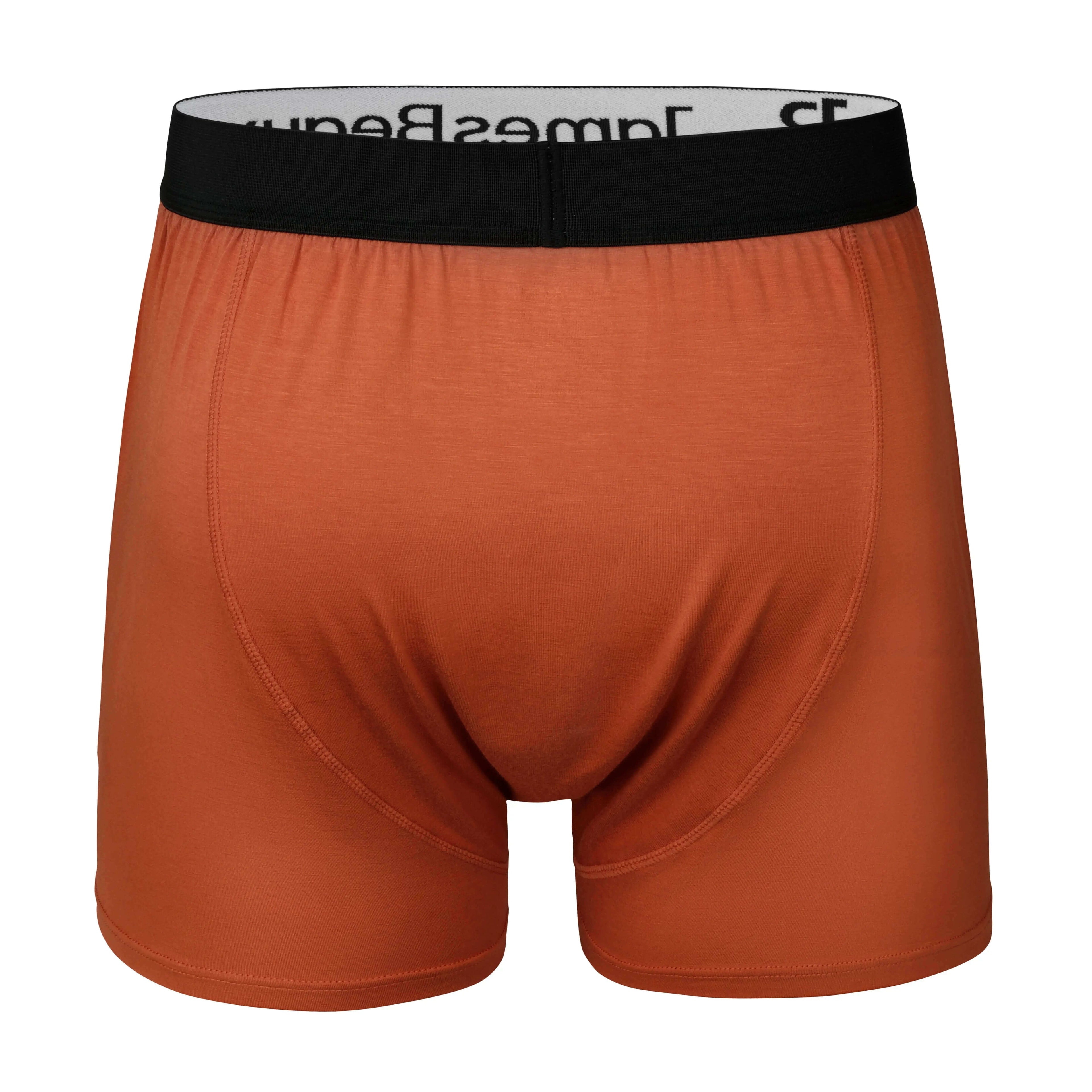 Boxer Shorts James Beaux Men's Orange Bamboo Boxer Shorts
