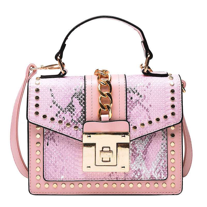 The Cross-Stitch Charm - Retro-Inspired Single-Shoulder Messenger Bag
