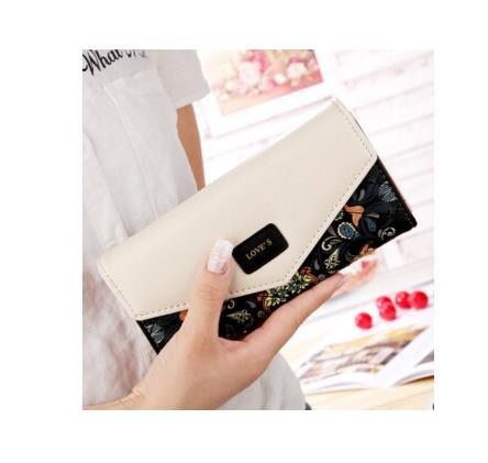 The Blooming Bloom Wallet - Floral PU Leather Clutch with Zipper Closure