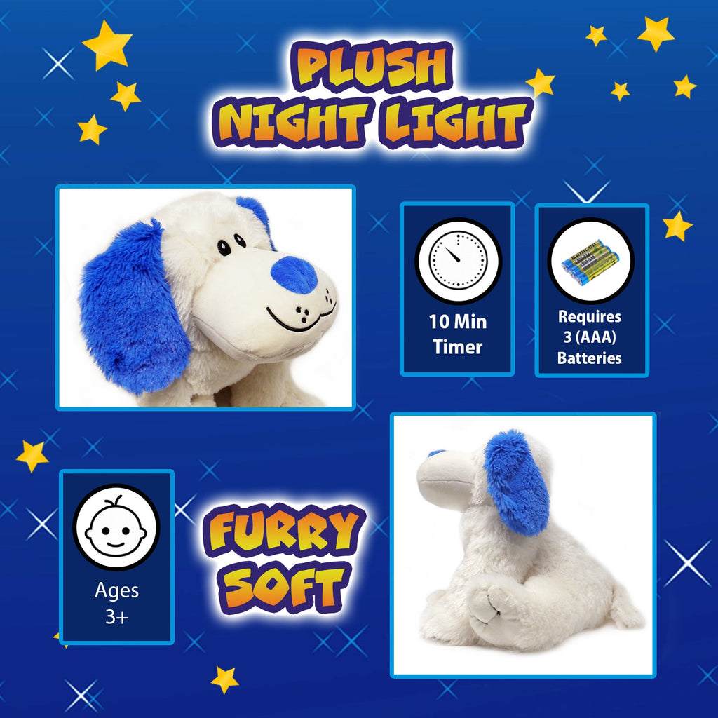 Rainbow Lites Puppy Dog Glow Plush LED Night Light Up Stuffed Animal 2 Pack Set