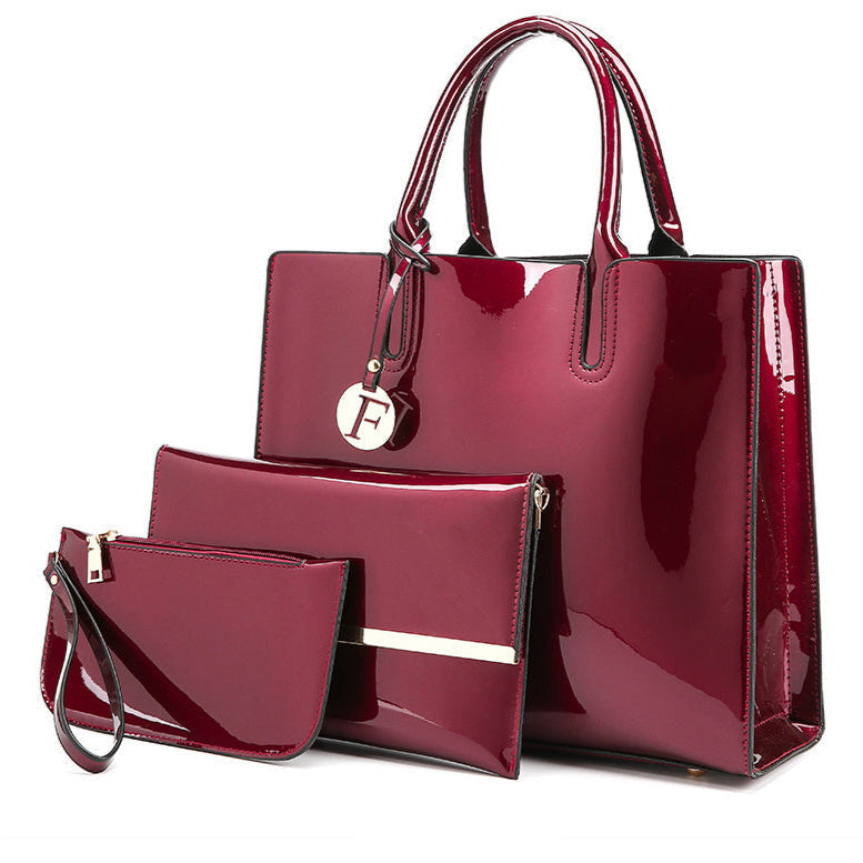 The Polished Pro - Patent Leather Tote for Work & Play