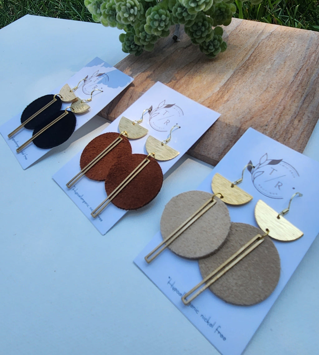 Ryan| Suede leather earring