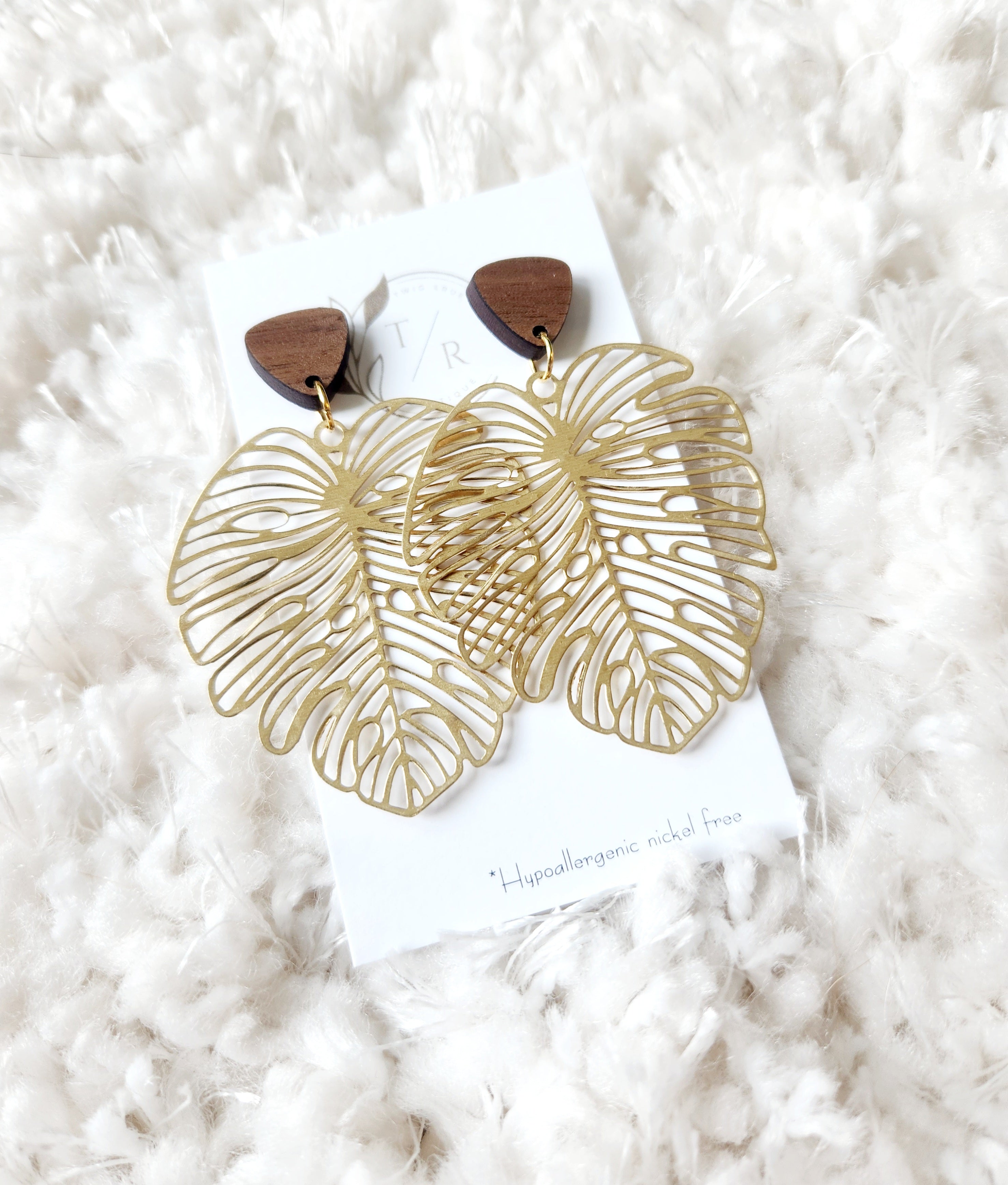 Monstera earring