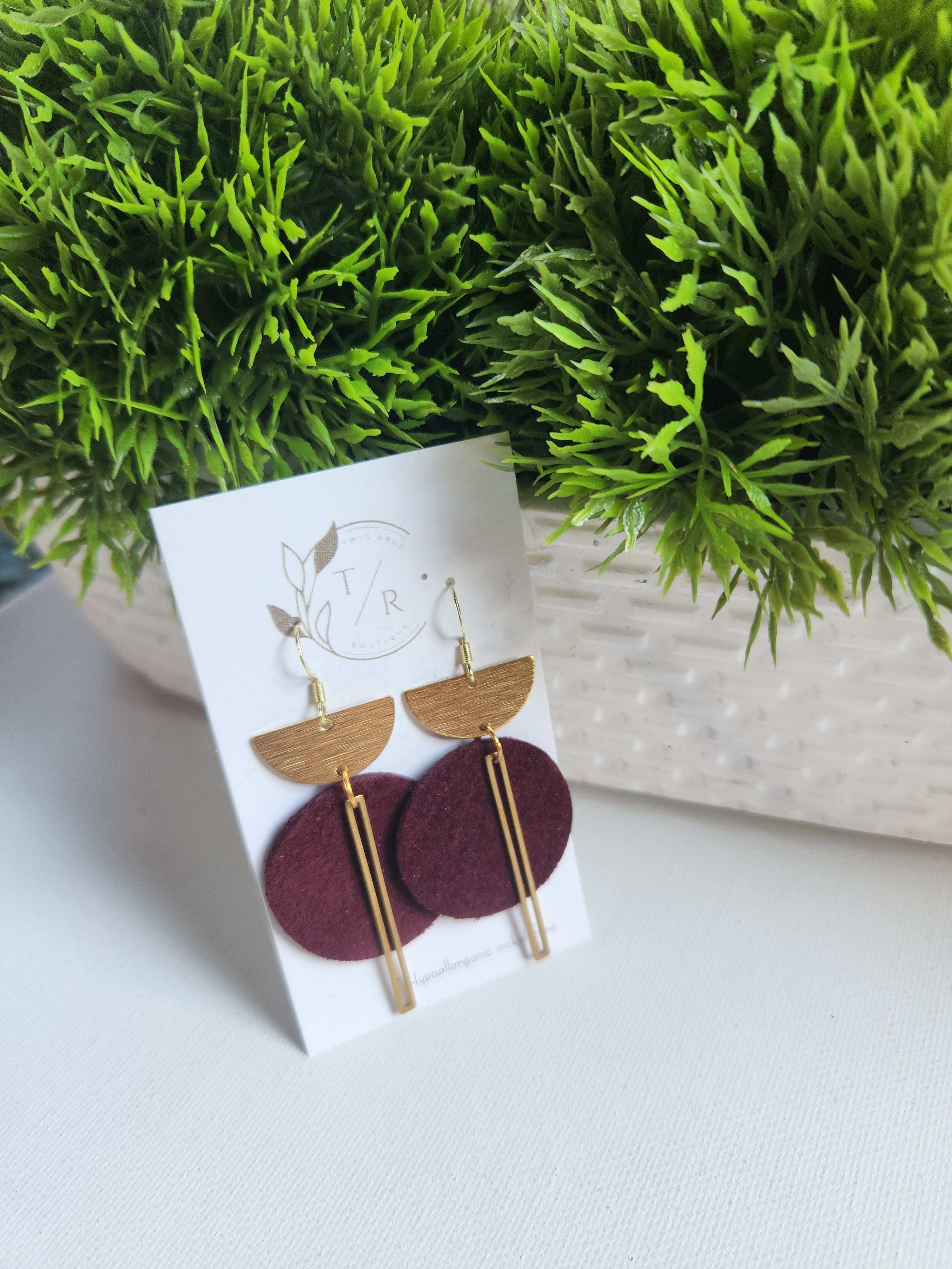 Ryan| Suede leather earring