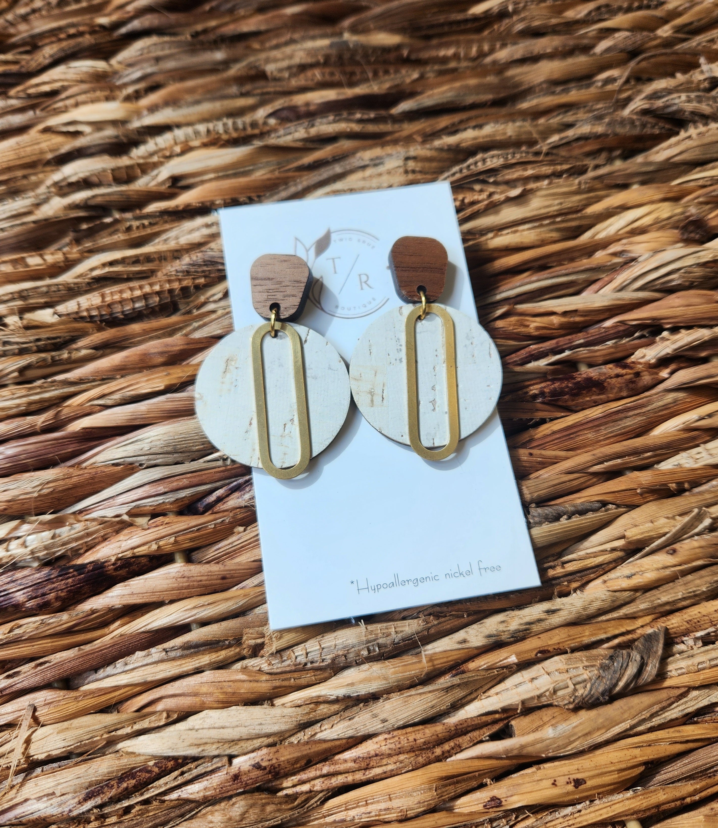 Kate| Genuine leather and wood drops