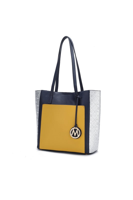 “Leah” Color-Block Tote Bag