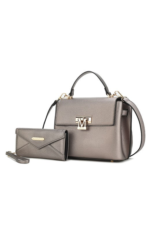 “Hadley” Satchel Bag with Wristlet