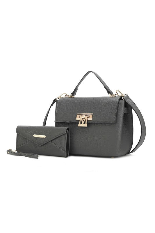 “Hadley” Satchel Bag with Wristlet