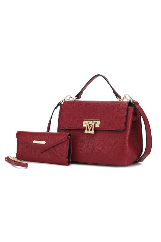 “Hadley” Satchel Bag with Wristlet