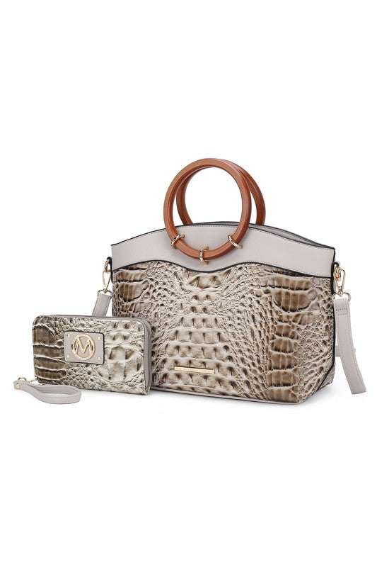 “Phoebe” Tote with Wristlet Wallet Bag