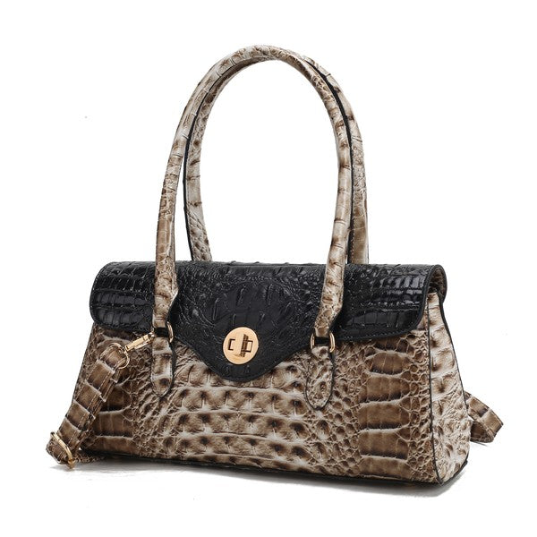 MKF Liviana Croc-Embossed Shoulder Bag
