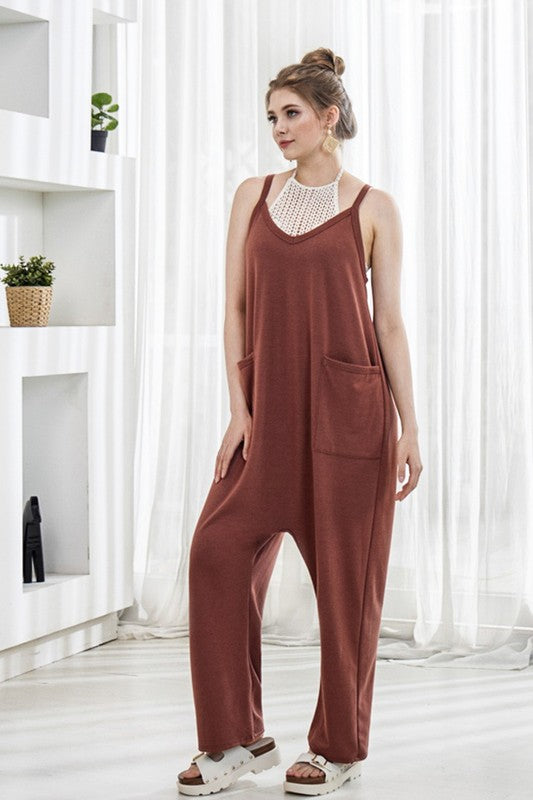 Drop Crotch Tank Style Harem Jumpsuit