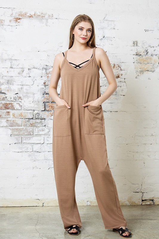 Drop Crotch Tank Style Harem Jumpsuit