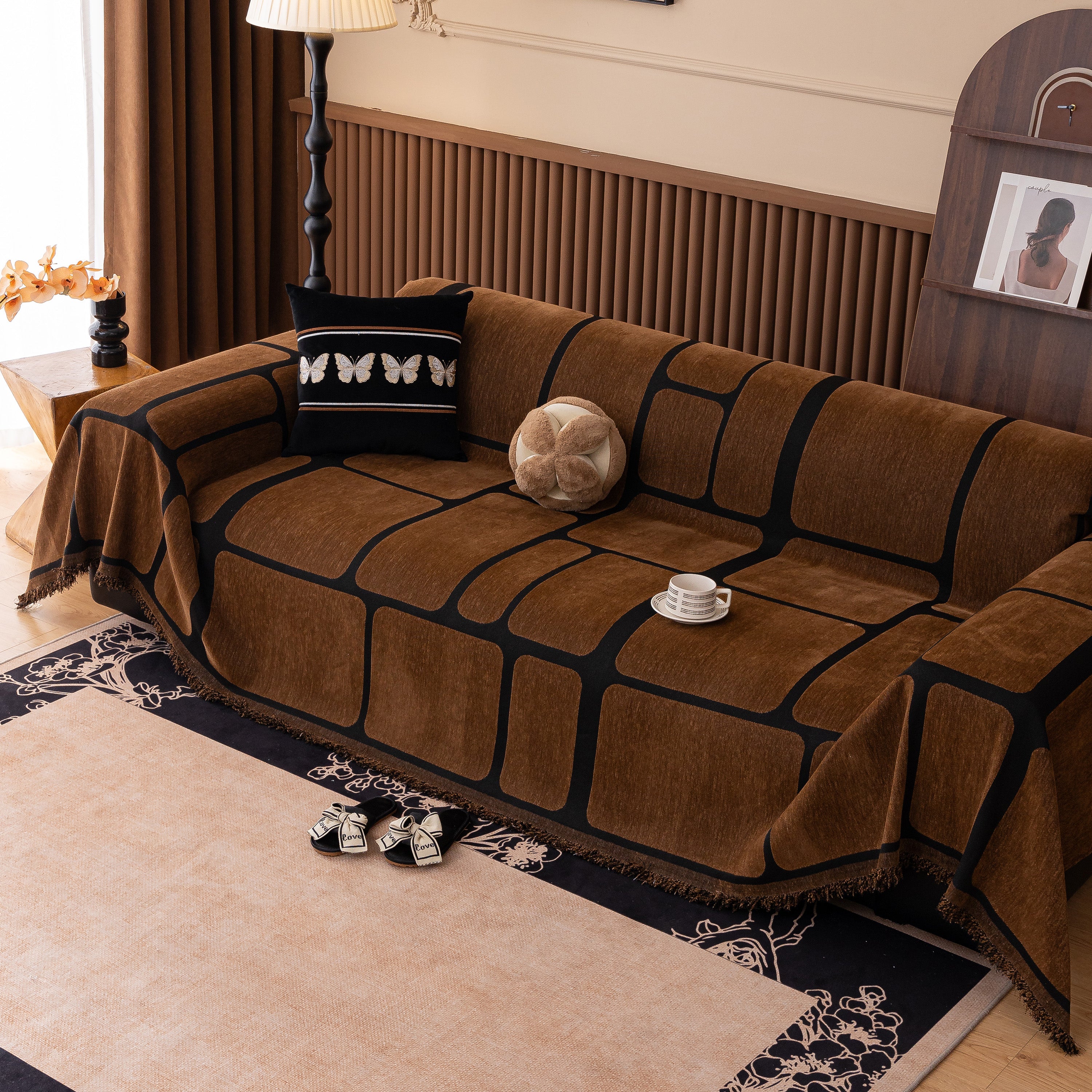 Modern Geometric Sofa Cover Decorative Couch Throw Blanket Furniture Protector