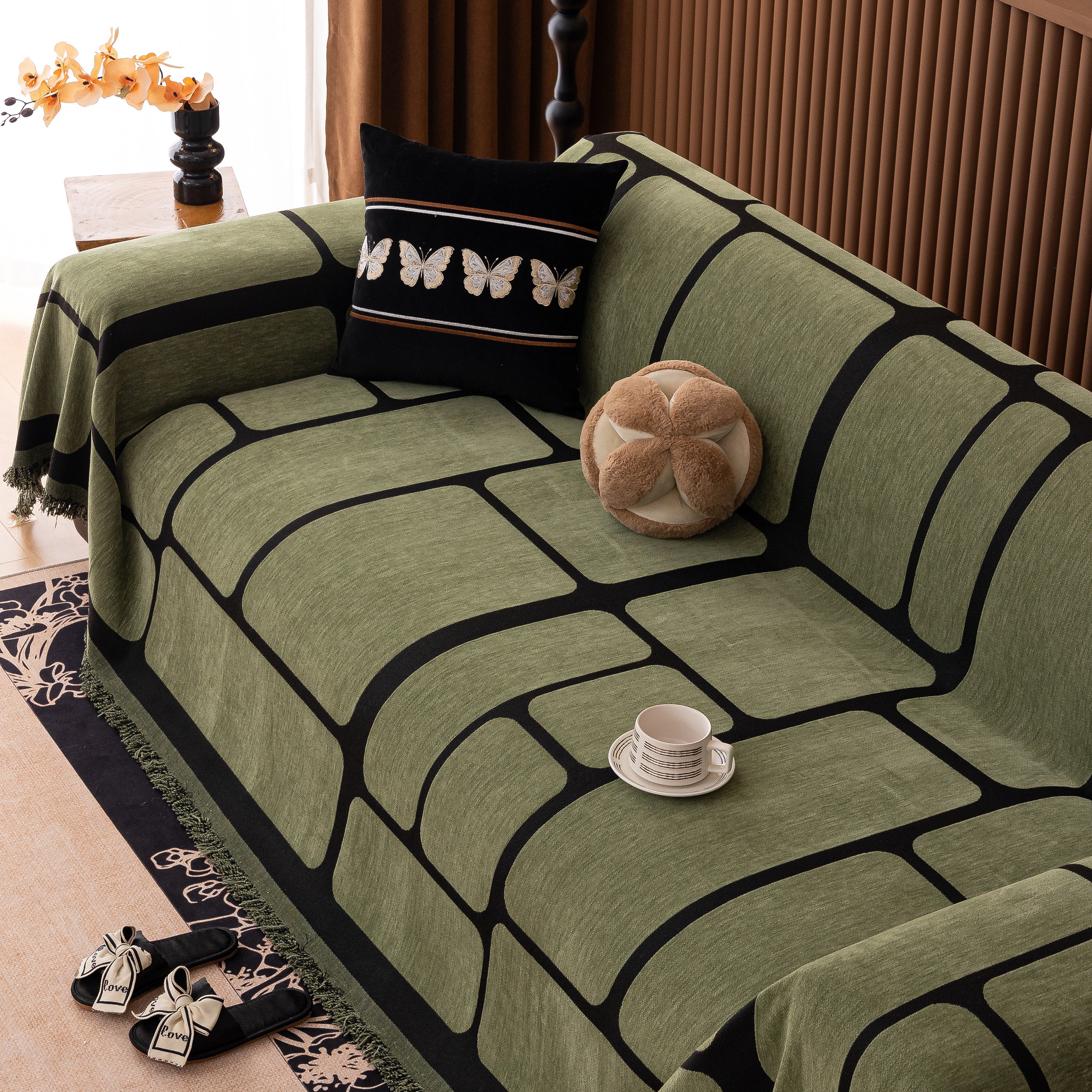 Modern Geometric Sofa Cover Decorative Couch Throw Blanket Furniture Protector