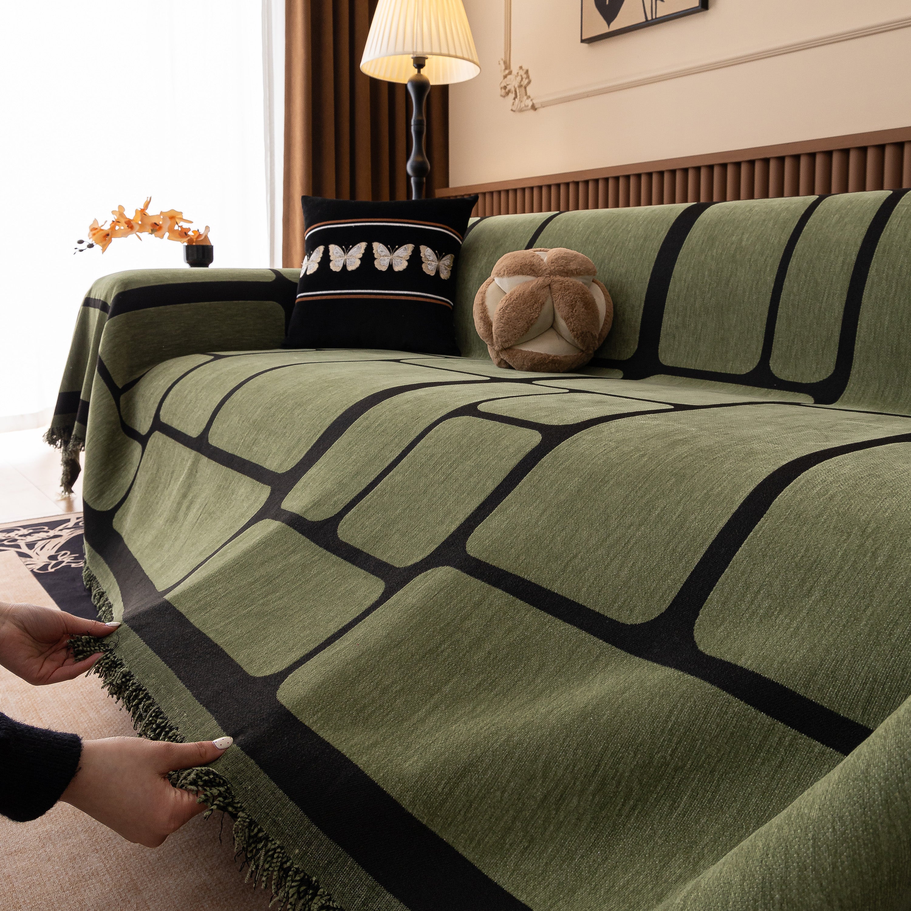 Modern Geometric Sofa Cover Decorative Couch Throw Blanket Furniture Protector