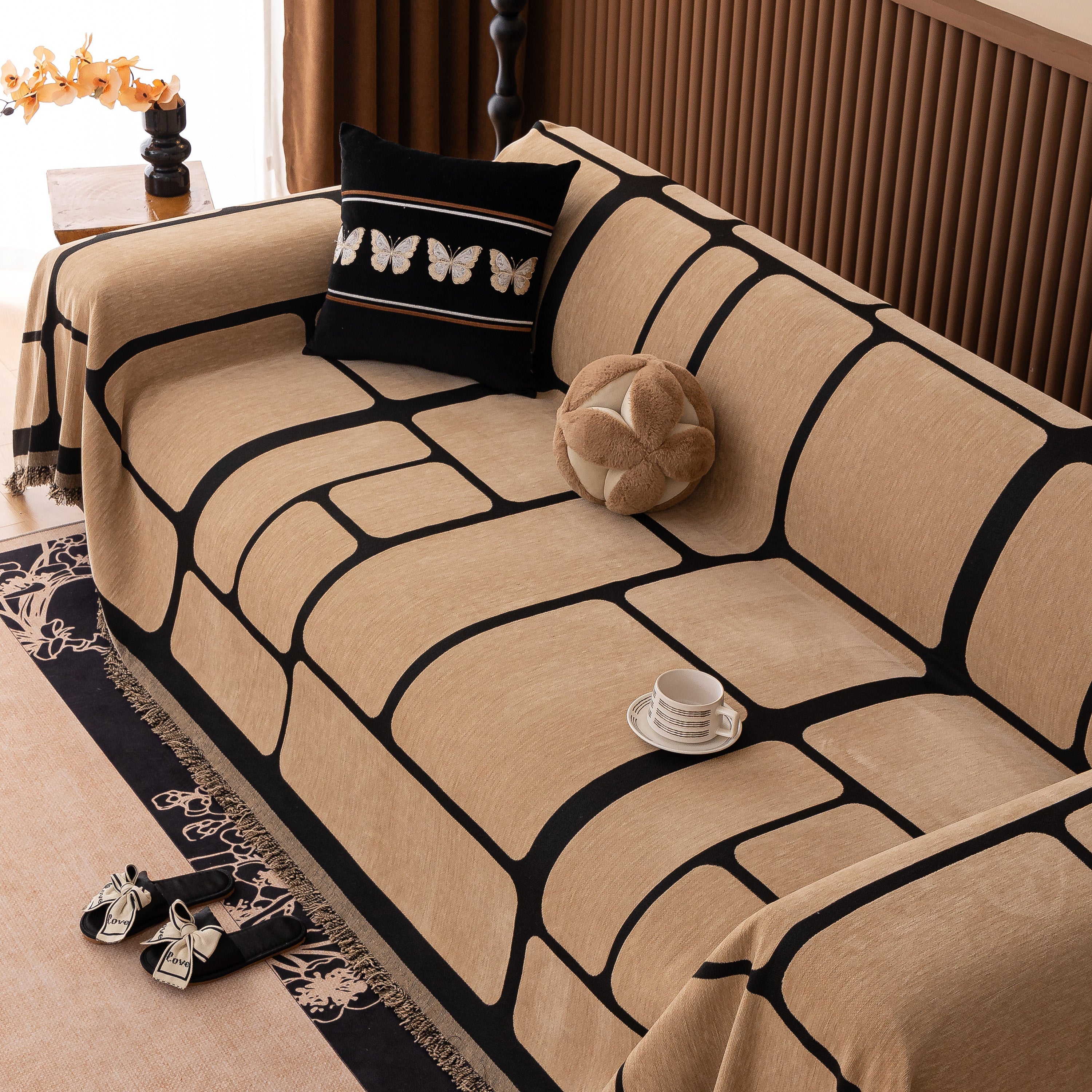 Modern Geometric Sofa Cover Decorative Couch Throw Blanket Furniture Protector