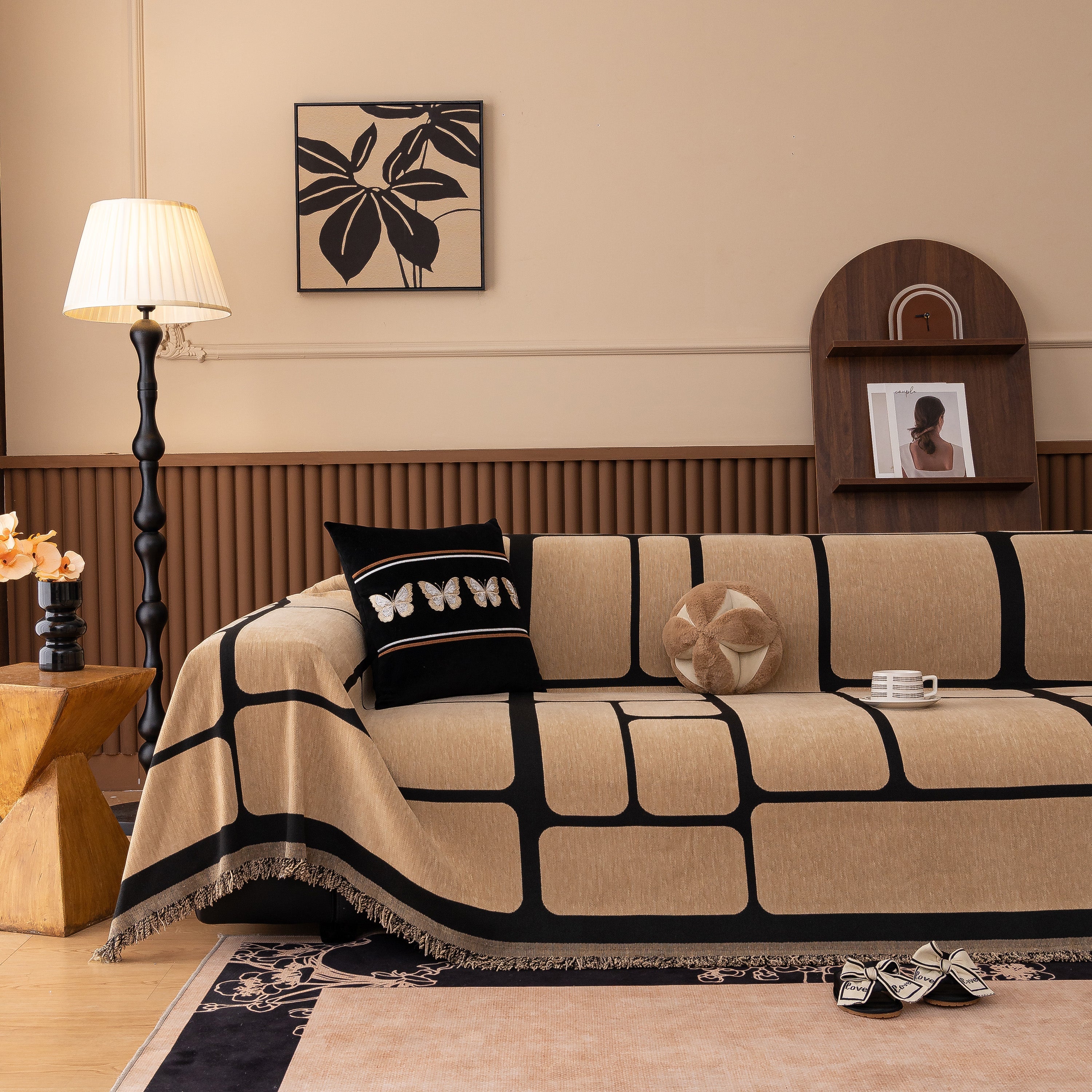 Modern Geometric Sofa Cover Decorative Couch Throw Blanket Furniture Protector