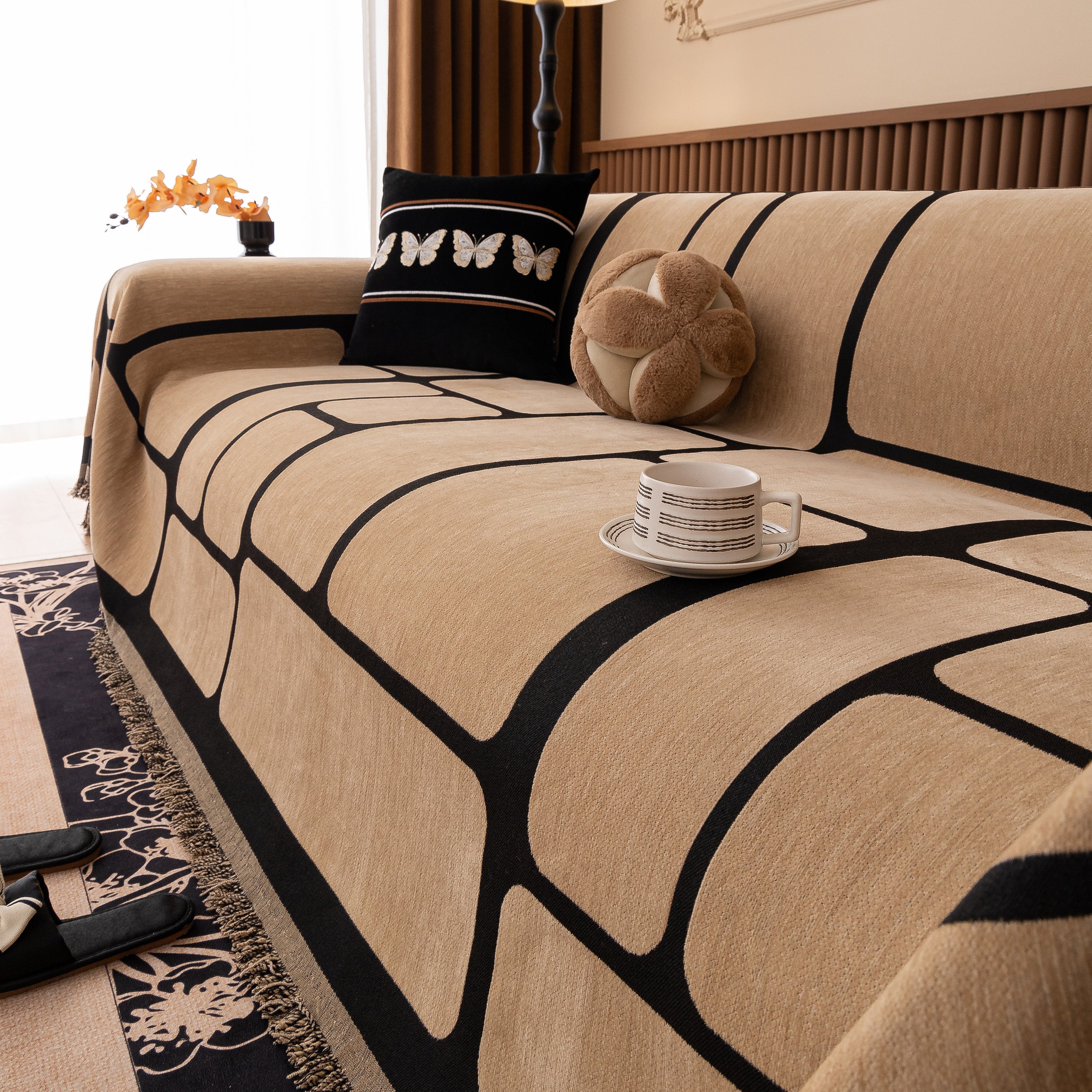 Modern Geometric Sofa Cover Decorative Couch Throw Blanket Furniture Protector