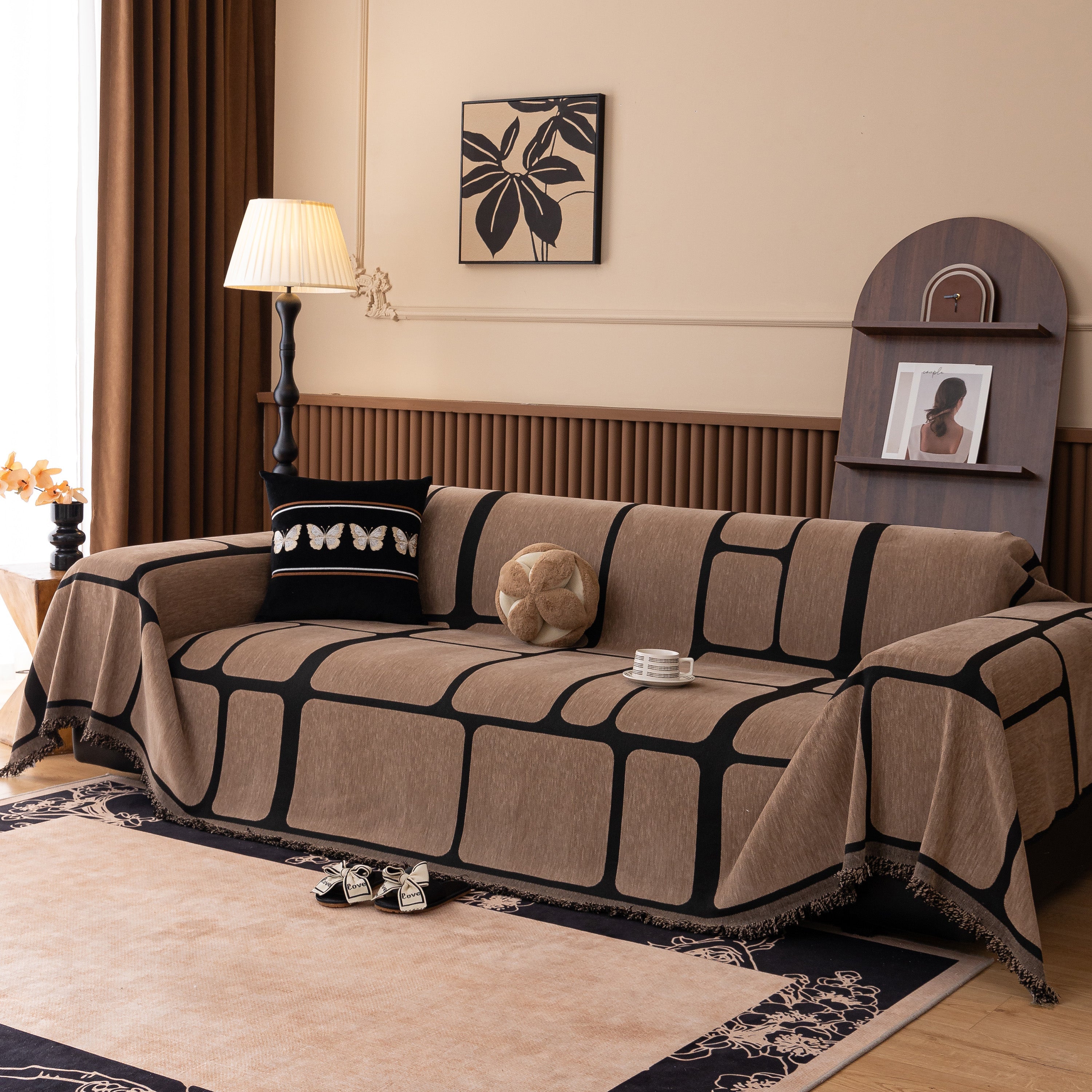 Modern Geometric Sofa Cover Decorative Couch Throw Blanket Furniture Protector