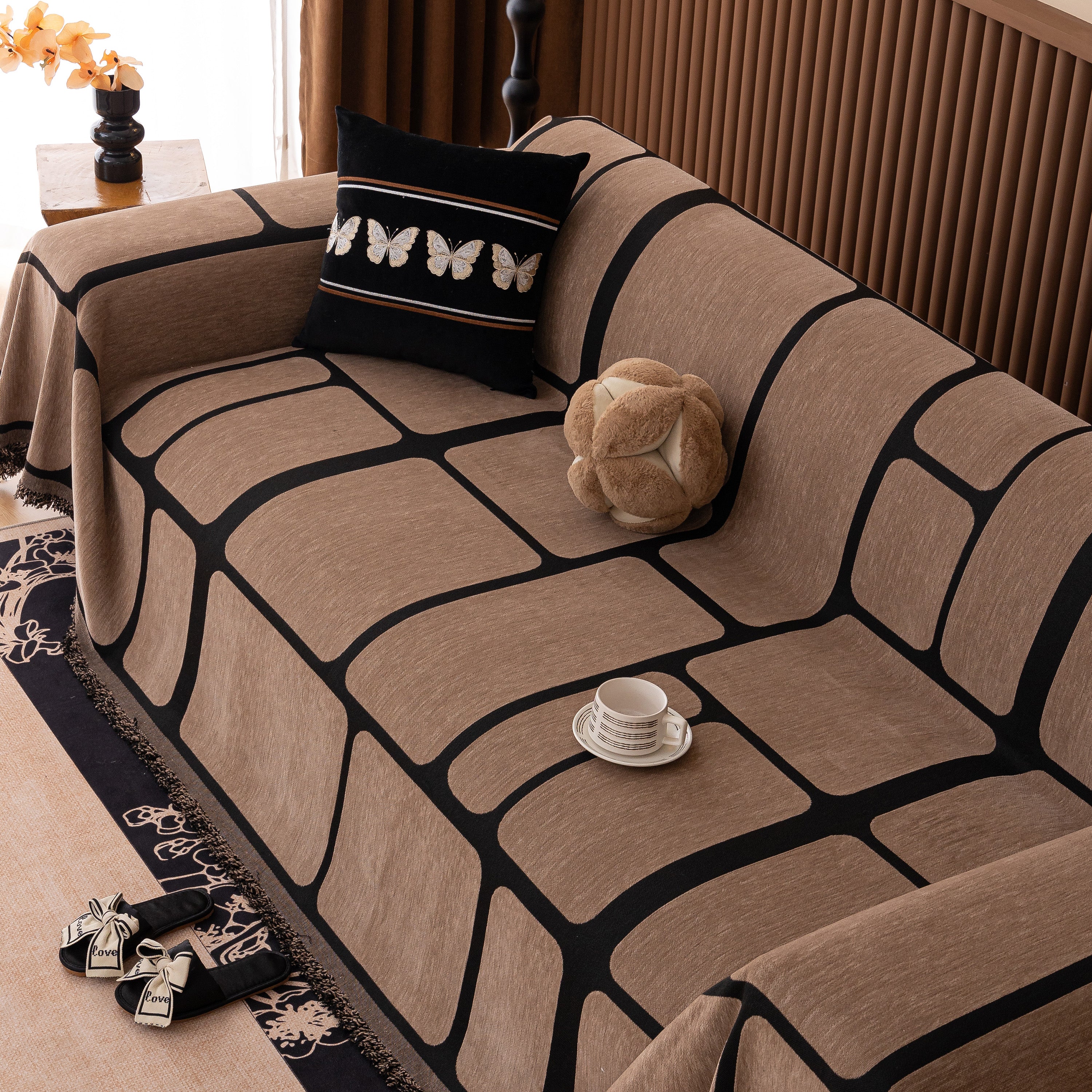 Modern Geometric Sofa Cover Decorative Couch Throw Blanket Furniture Protector
