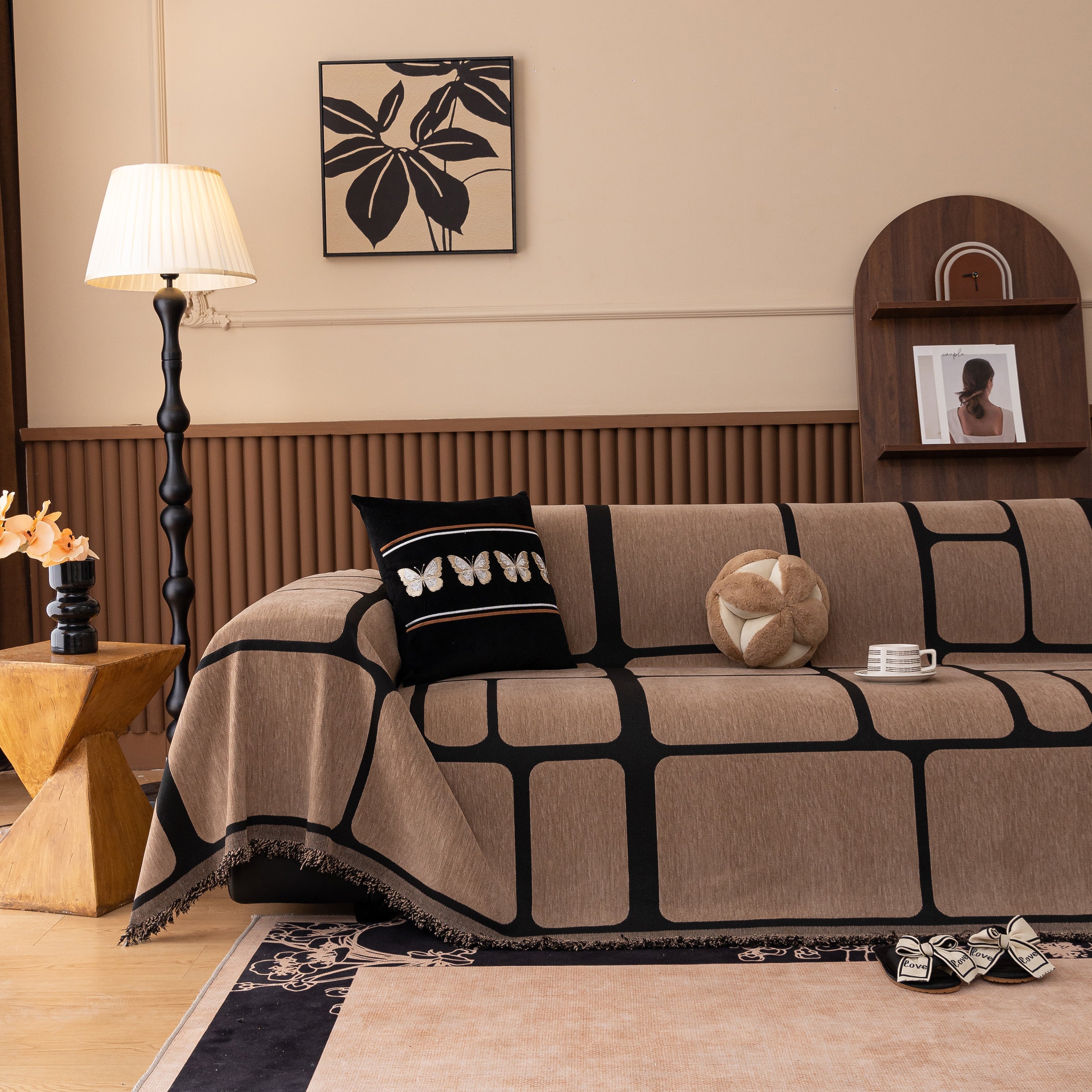 Modern Geometric Sofa Cover Decorative Couch Throw Blanket Furniture Protector