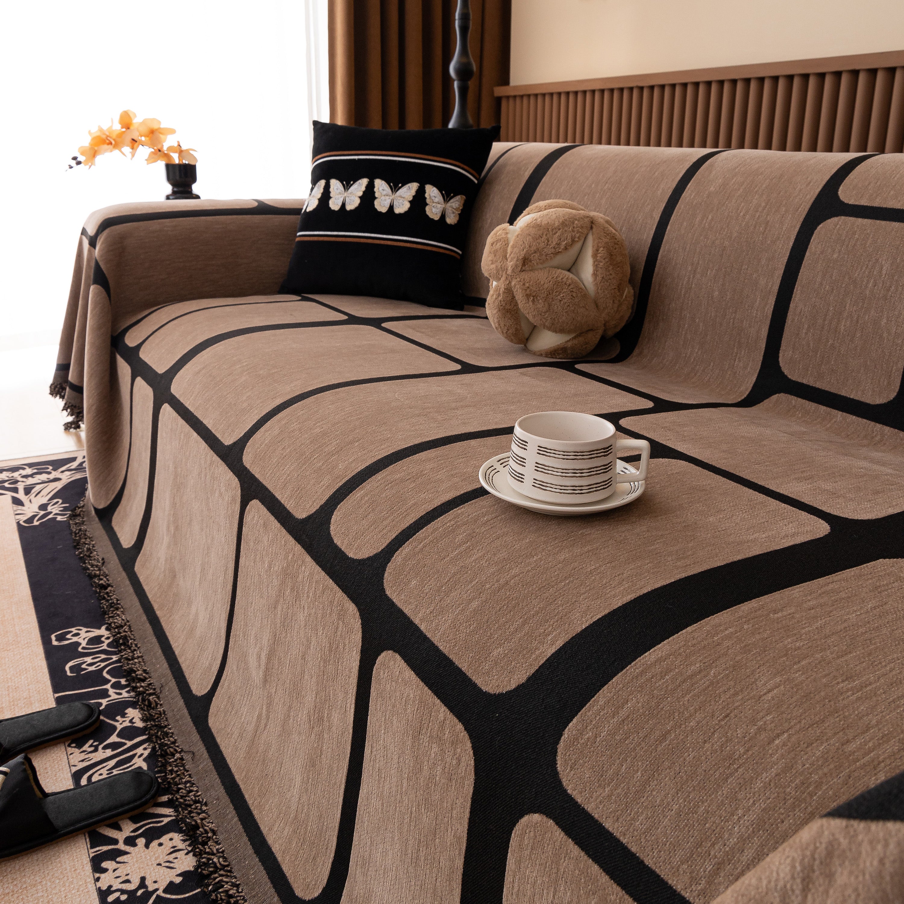 Modern Geometric Sofa Cover Decorative Couch Throw Blanket Furniture Protector