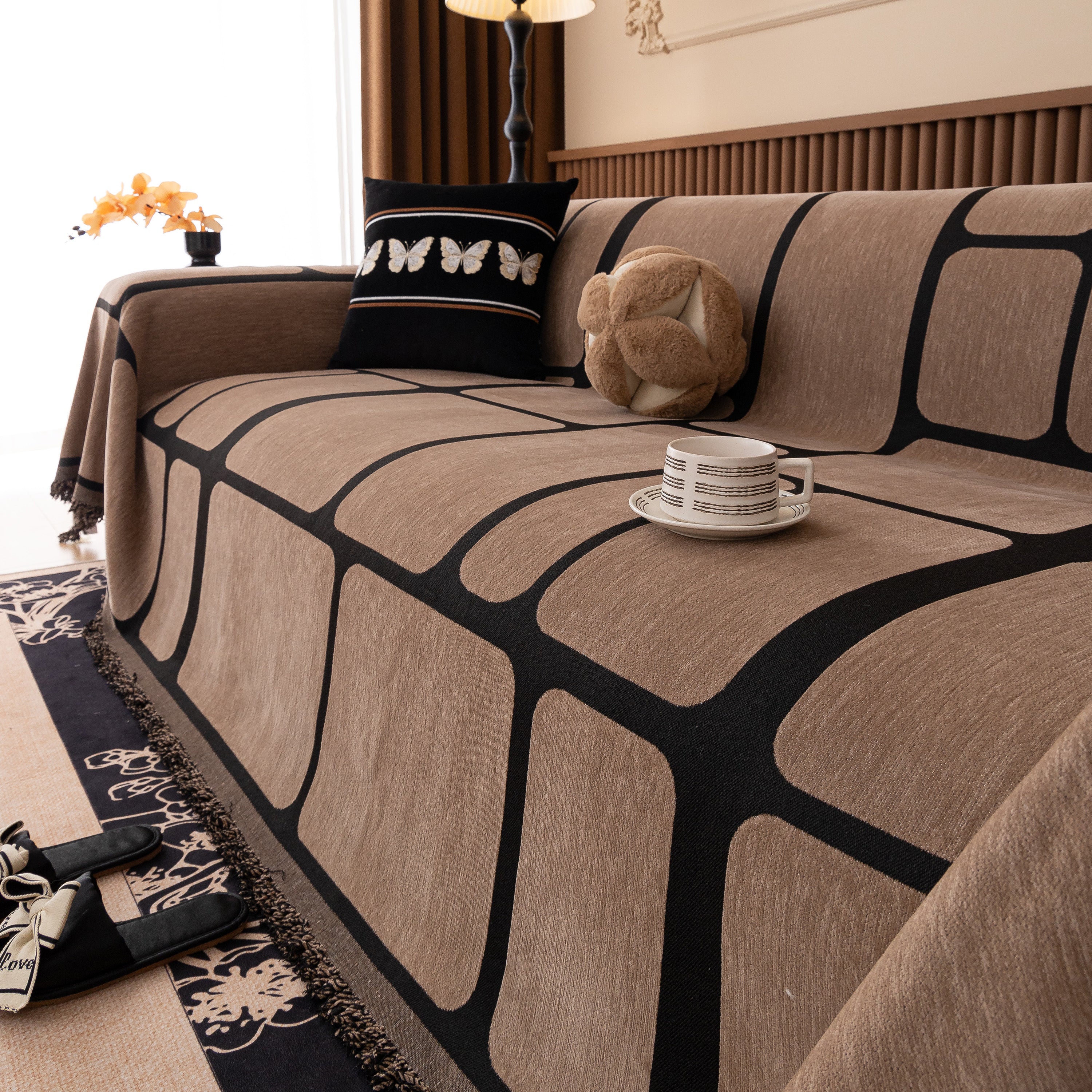 Modern Geometric Sofa Cover Decorative Couch Throw Blanket Furniture Protector