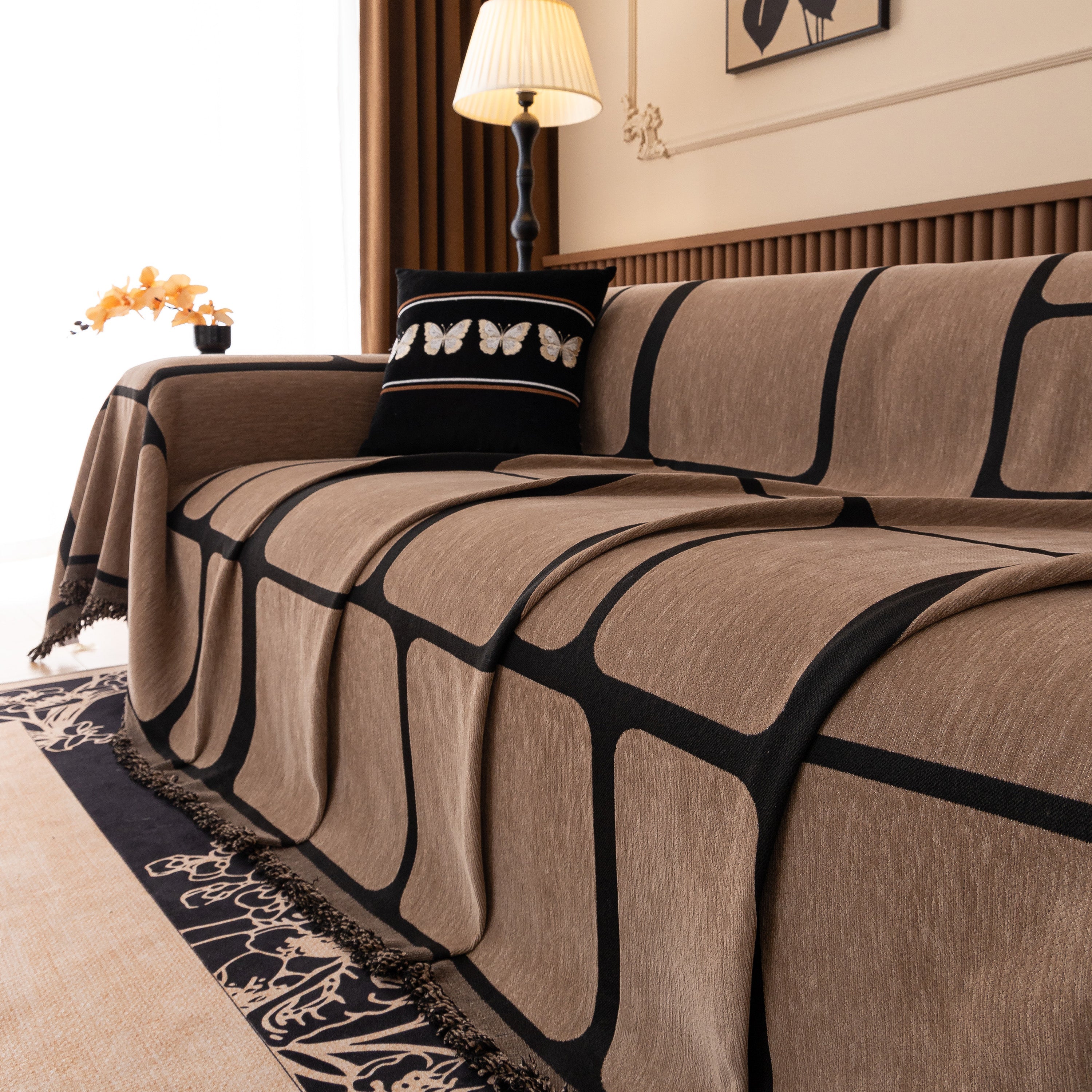 Modern Geometric Sofa Cover Decorative Couch Throw Blanket Furniture Protector