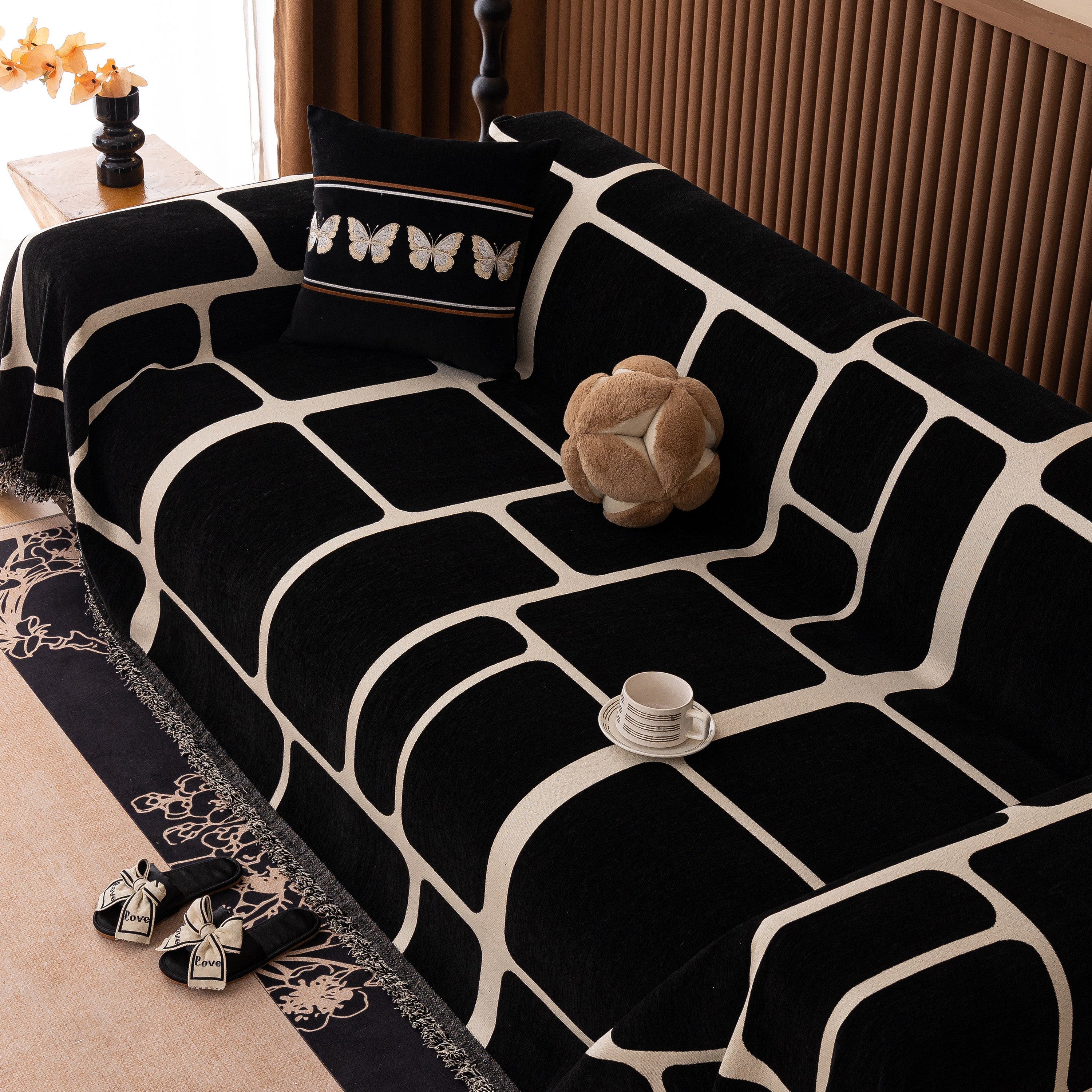 Modern Geometric Sofa Cover Decorative Couch Throw Blanket Furniture Protector