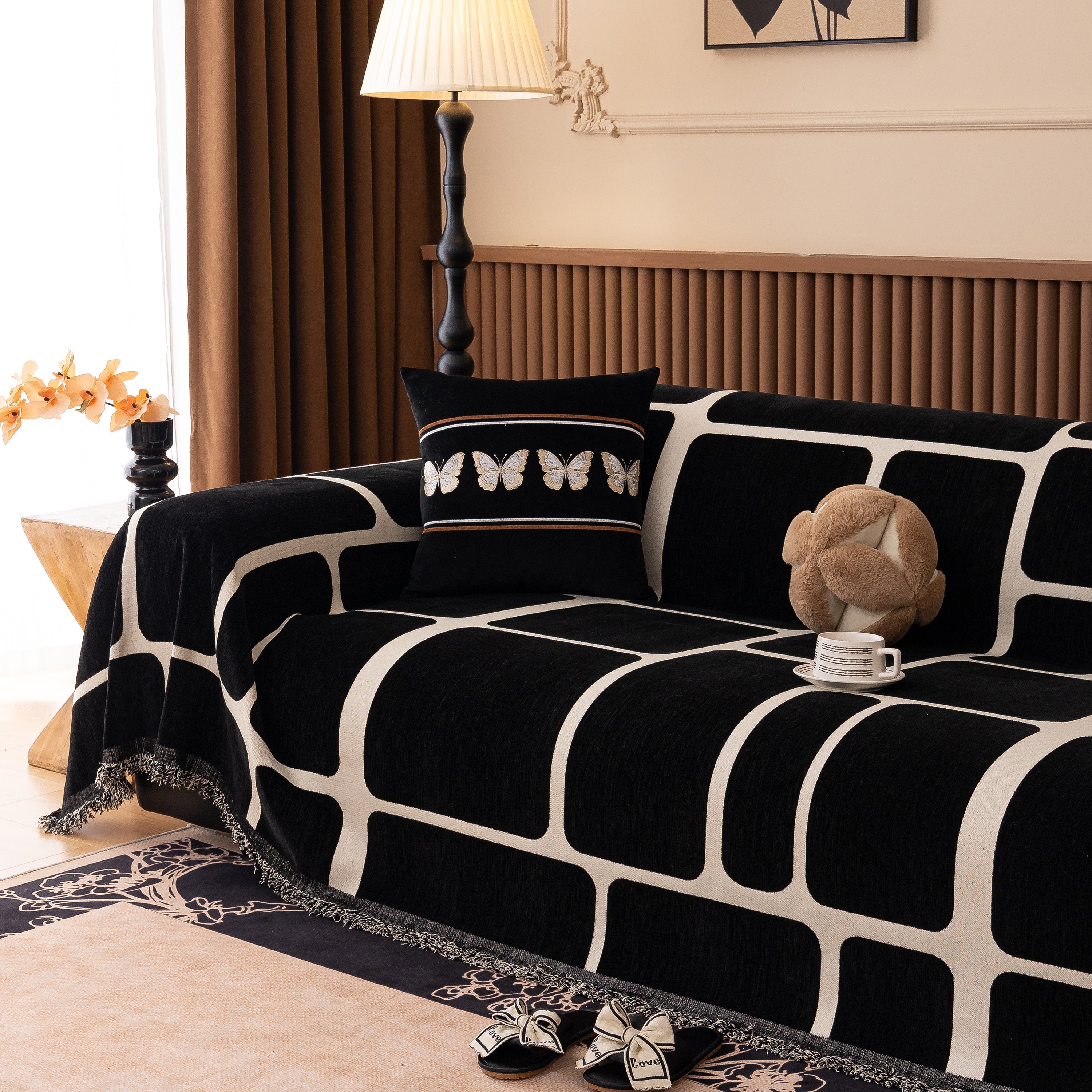 Modern Geometric Sofa Cover Decorative Couch Throw Blanket Furniture Protector