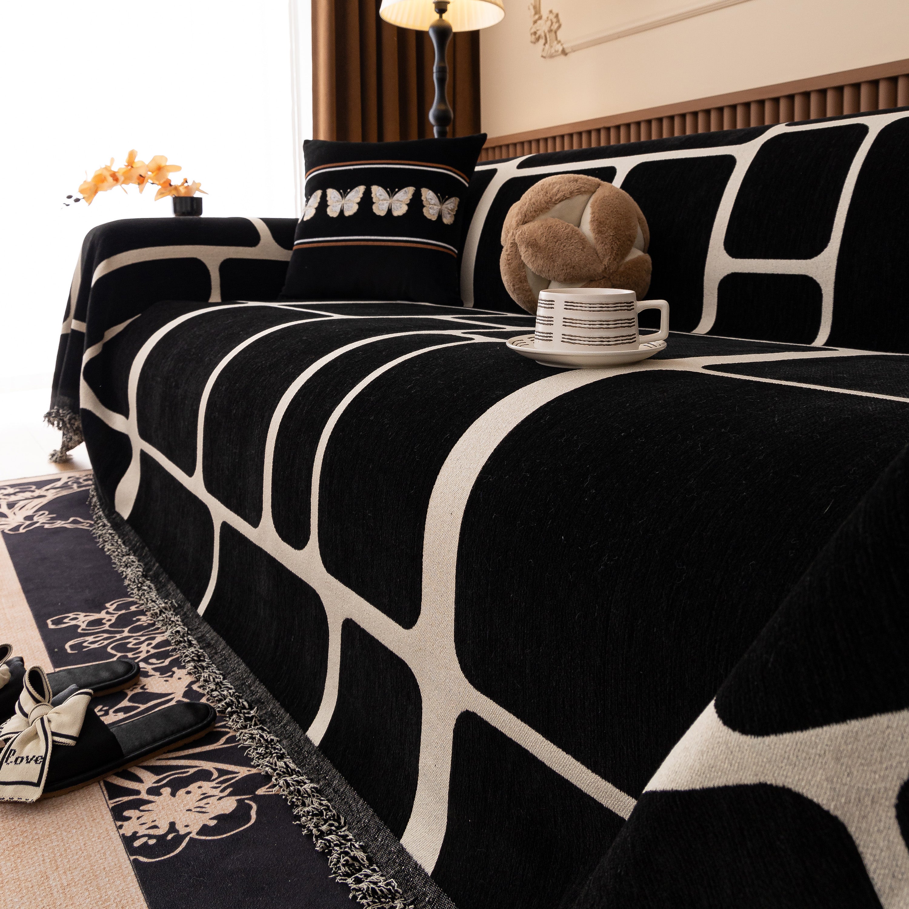 Modern Geometric Sofa Cover Decorative Couch Throw Blanket Furniture Protector