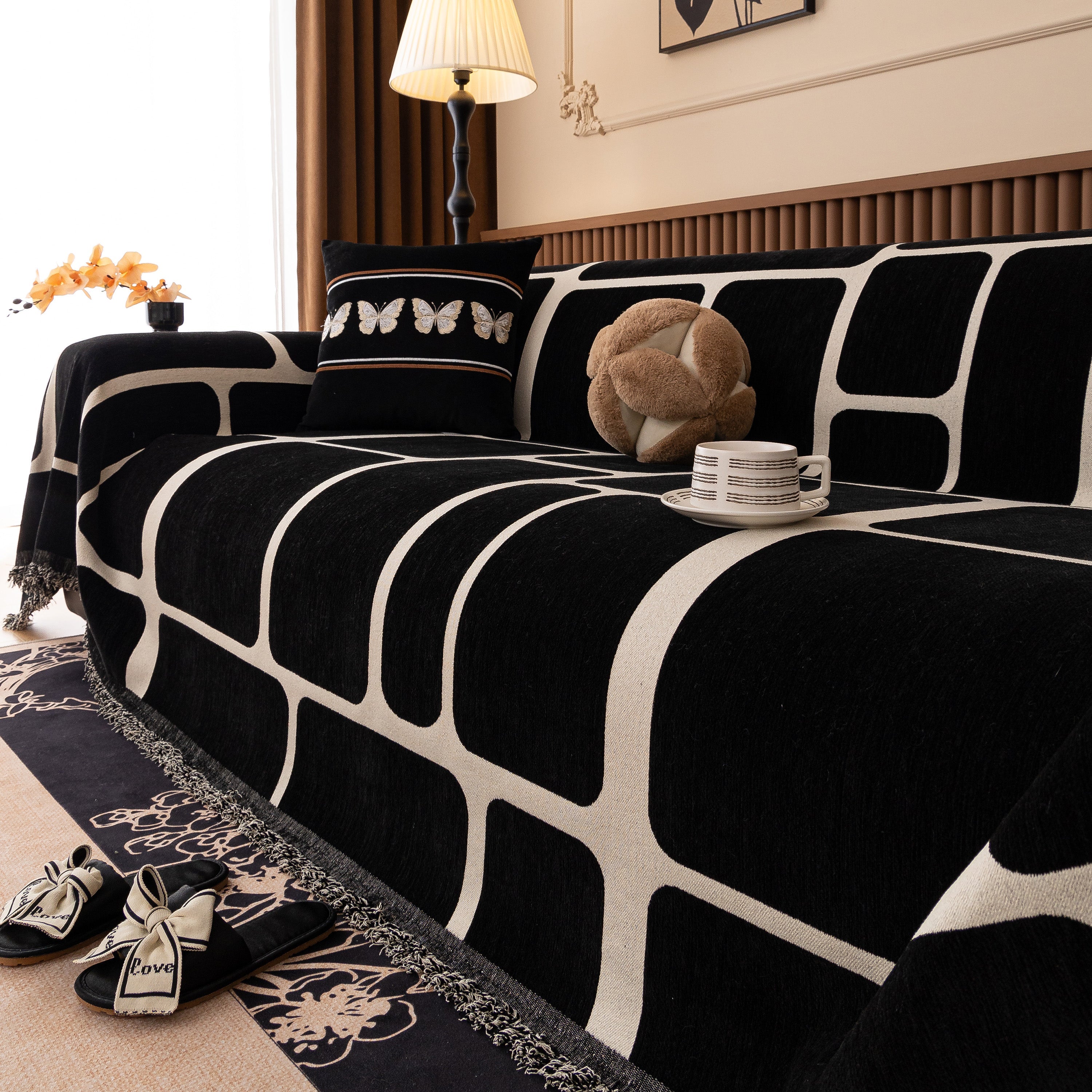 Modern Geometric Sofa Cover Decorative Couch Throw Blanket Furniture Protector