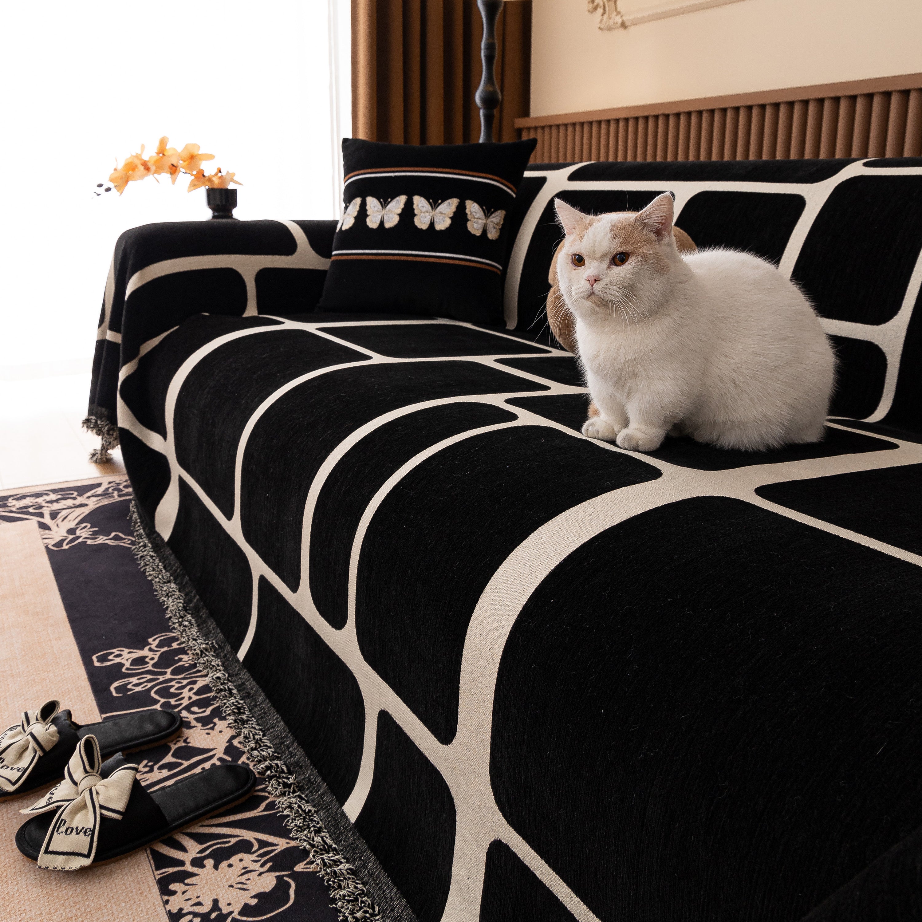 Modern Geometric Sofa Cover Decorative Couch Throw Blanket Furniture Protector