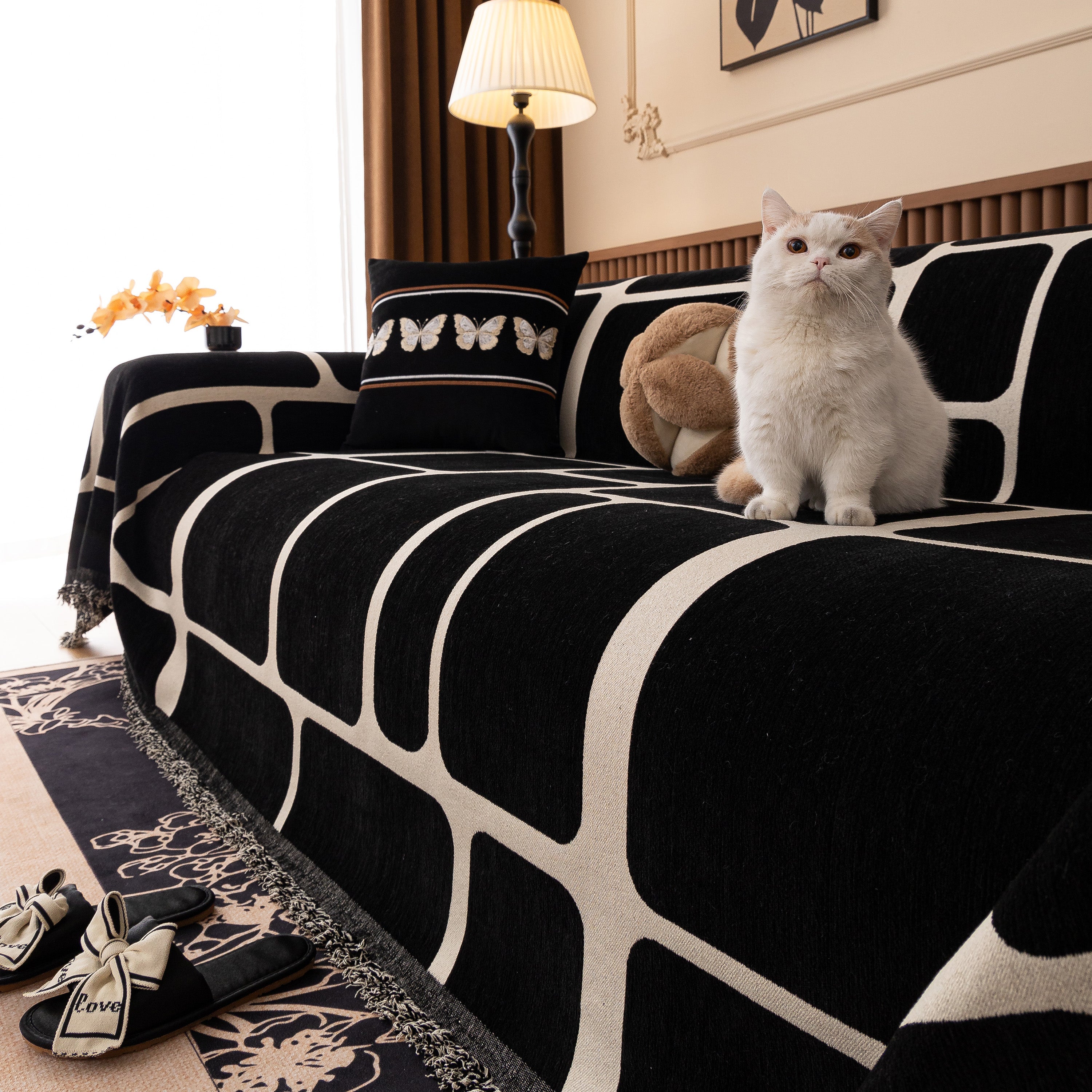 Modern Geometric Sofa Cover Decorative Couch Throw Blanket Furniture Protector