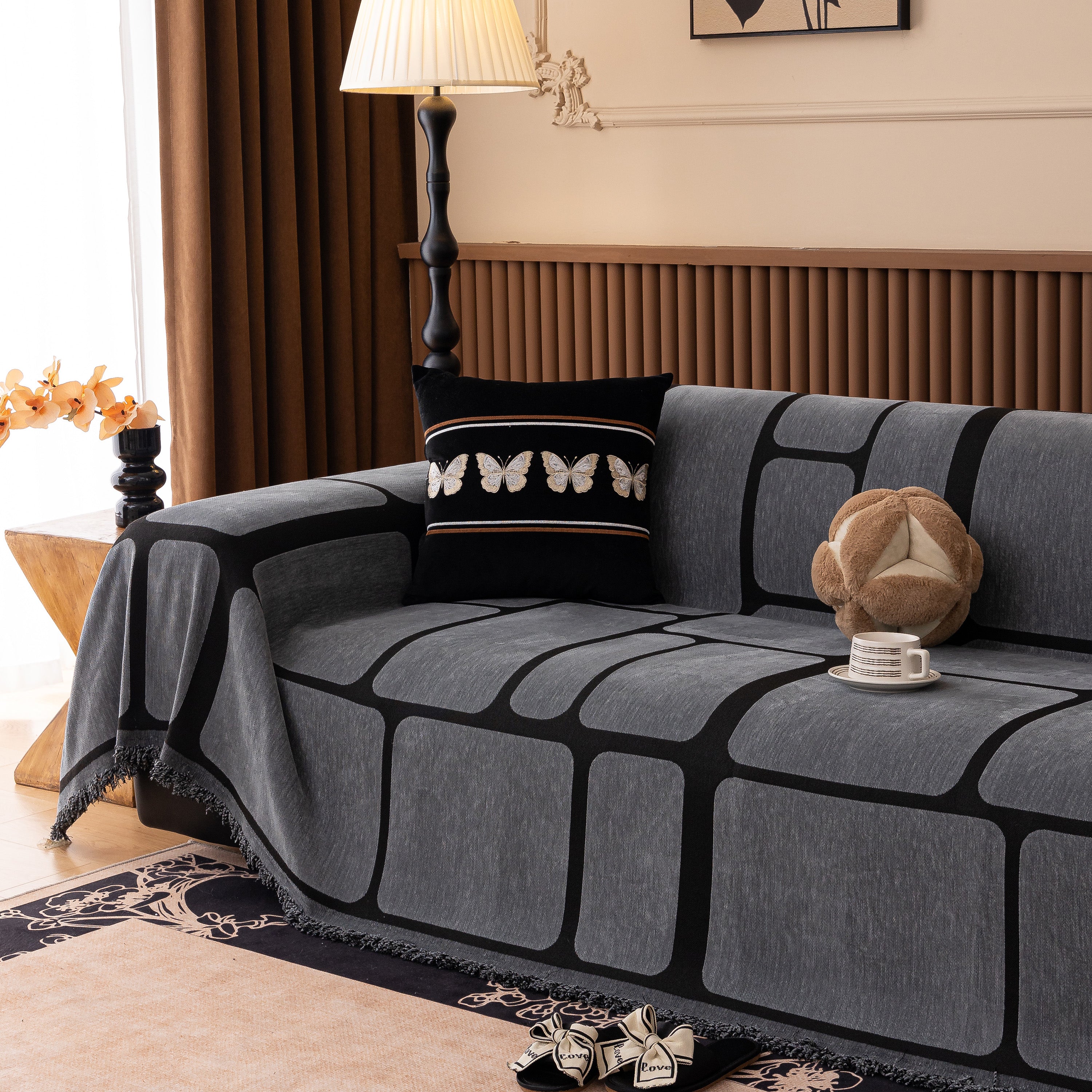 Modern Geometric Sofa Cover Decorative Couch Throw Blanket Furniture Protector