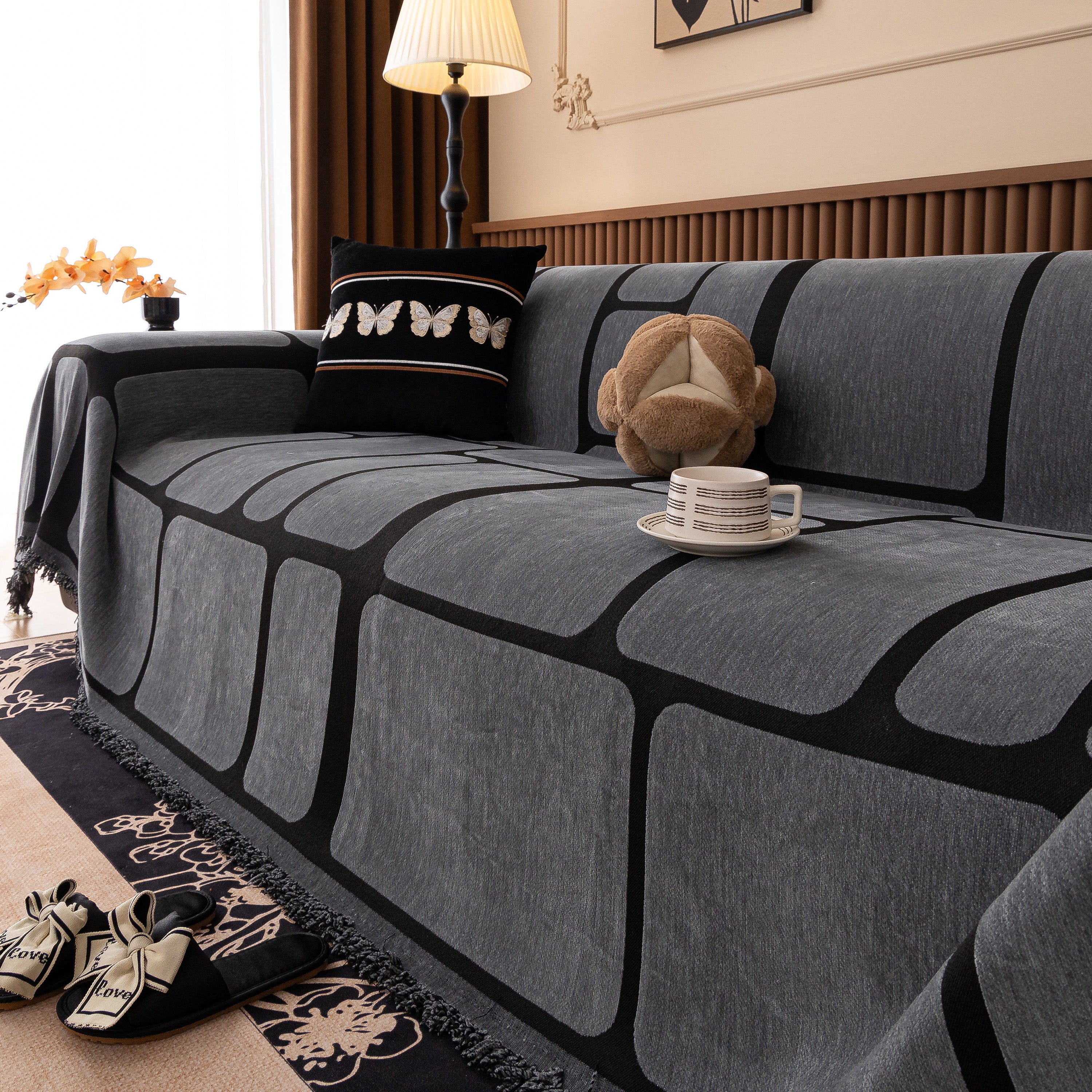 Modern Geometric Sofa Cover Decorative Couch Throw Blanket Furniture Protector