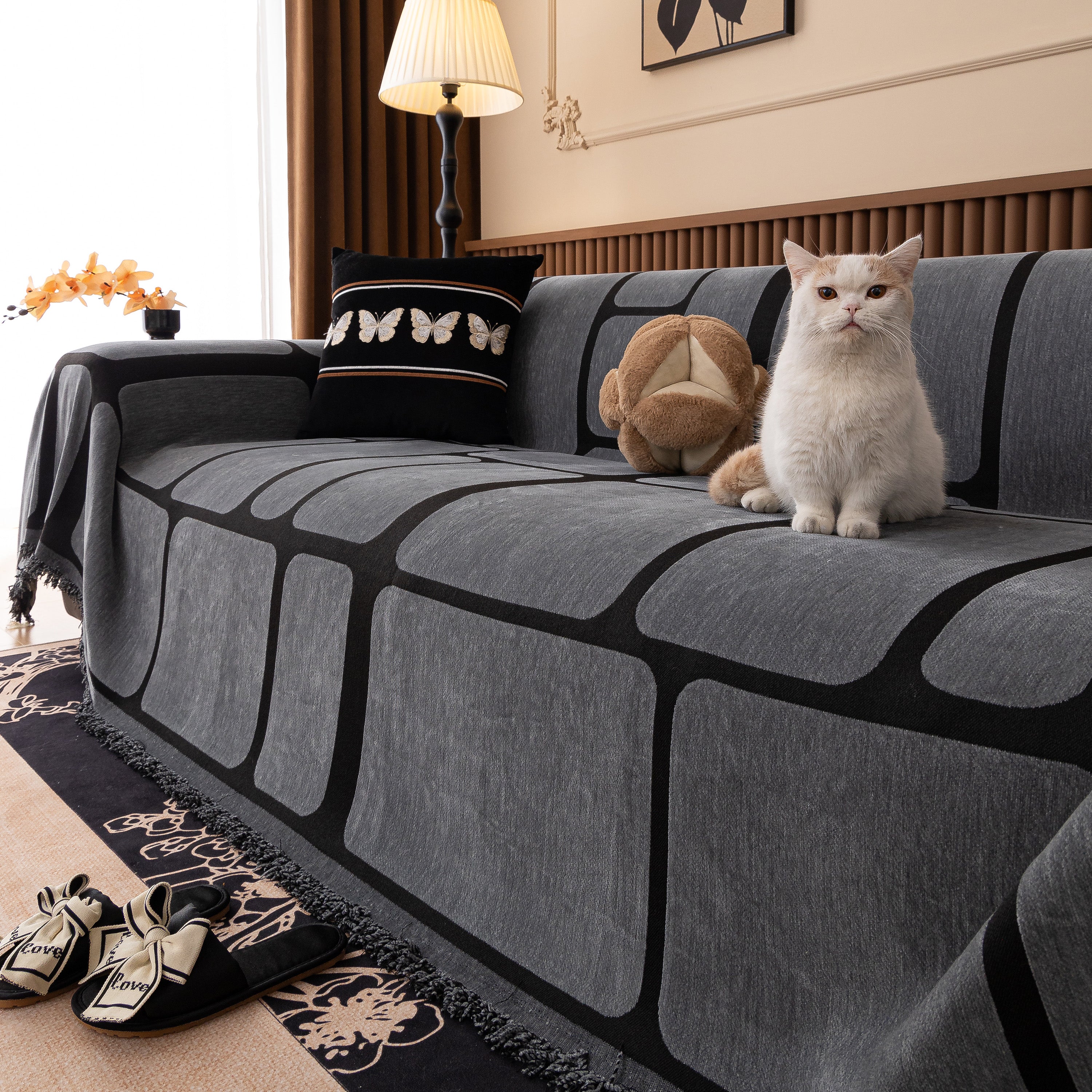 Modern Geometric Sofa Cover Decorative Couch Throw Blanket Furniture Protector
