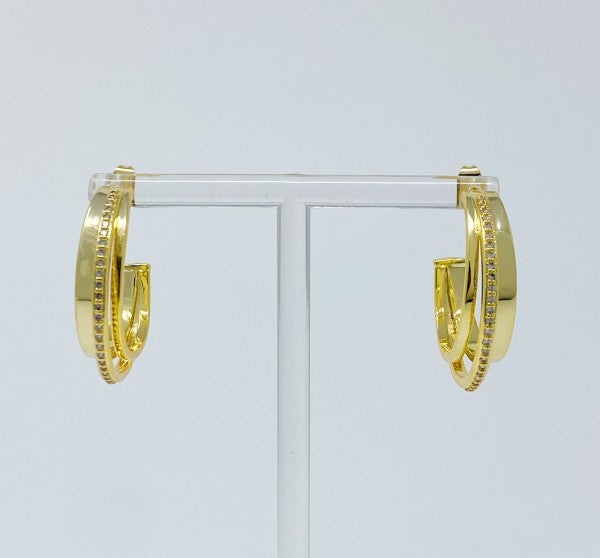 Irene Dimensional Hoop Earrings