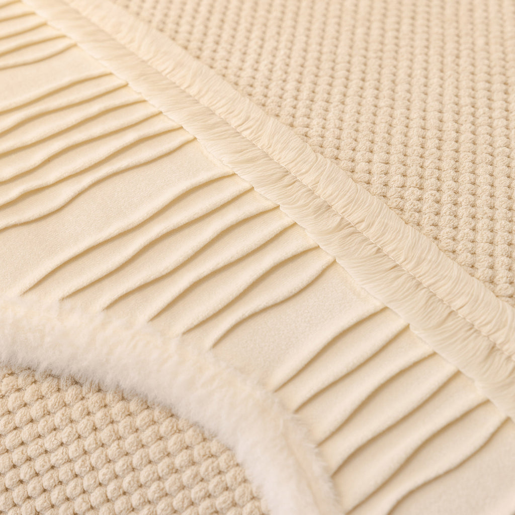 Dog Washable Sofa Protector Cover, Non-Slip Couch Slipcover with Soft Furry Trim