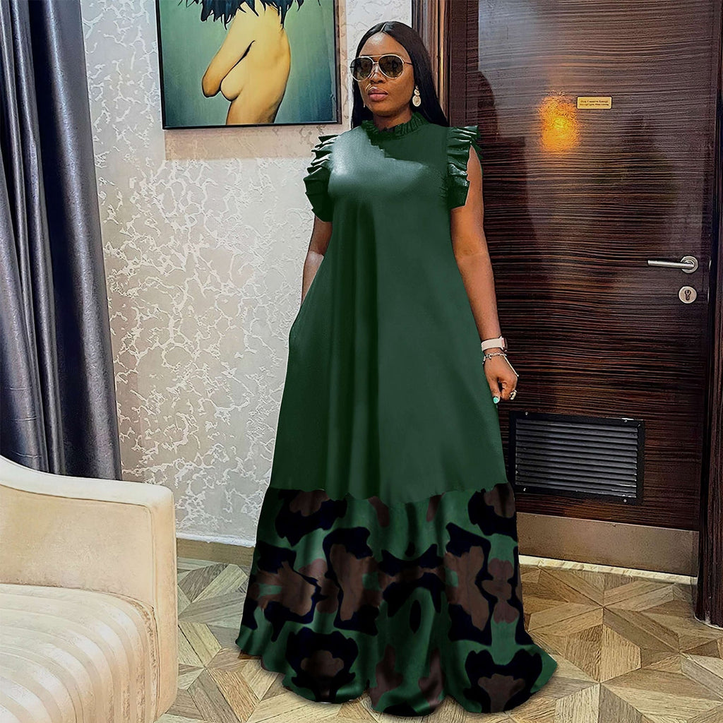 American Large Print Maxi Dress