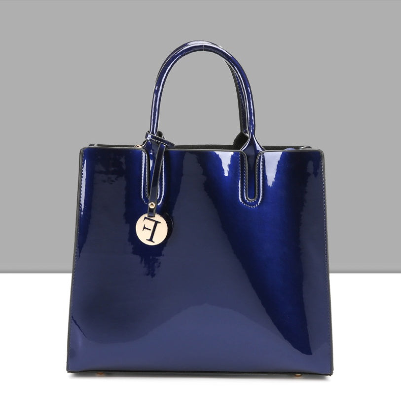 The Polished Pro - Patent Leather Tote for Work & Play