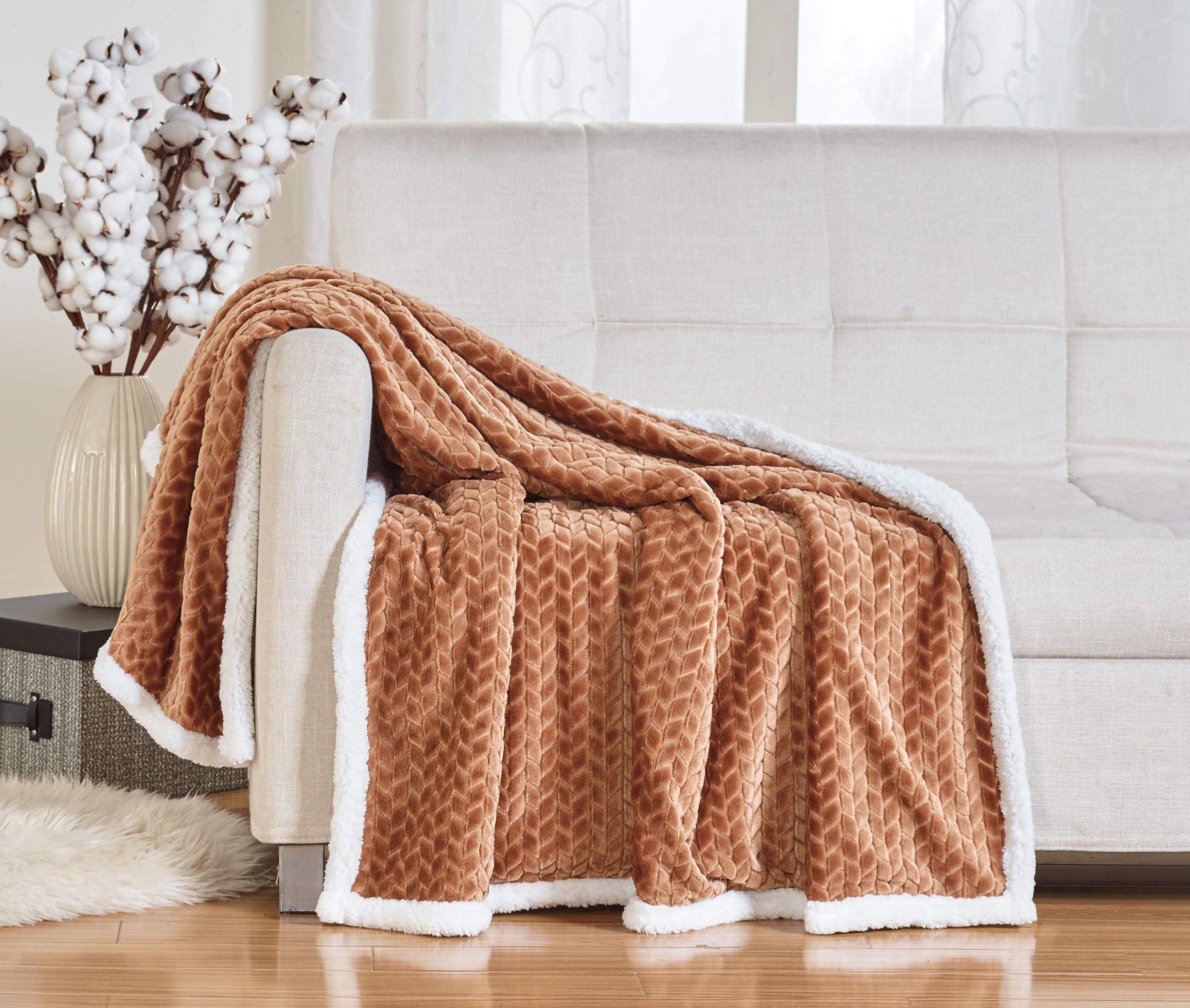 Decor&More Home Essentials Braided Sherpa Blanket