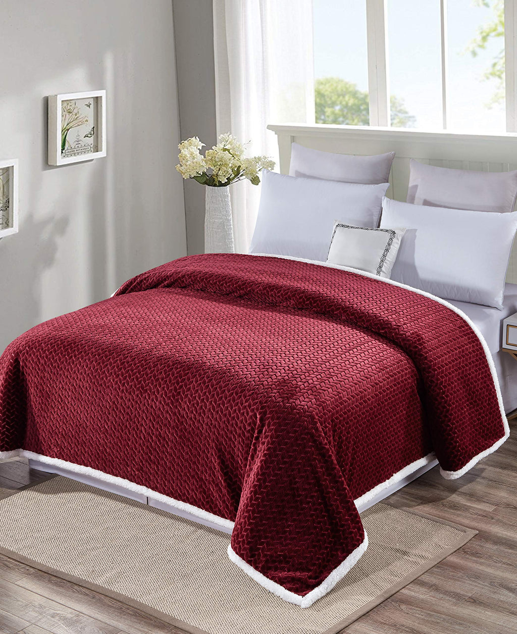 Decor&More Home Essentials Braided Sherpa Blanket