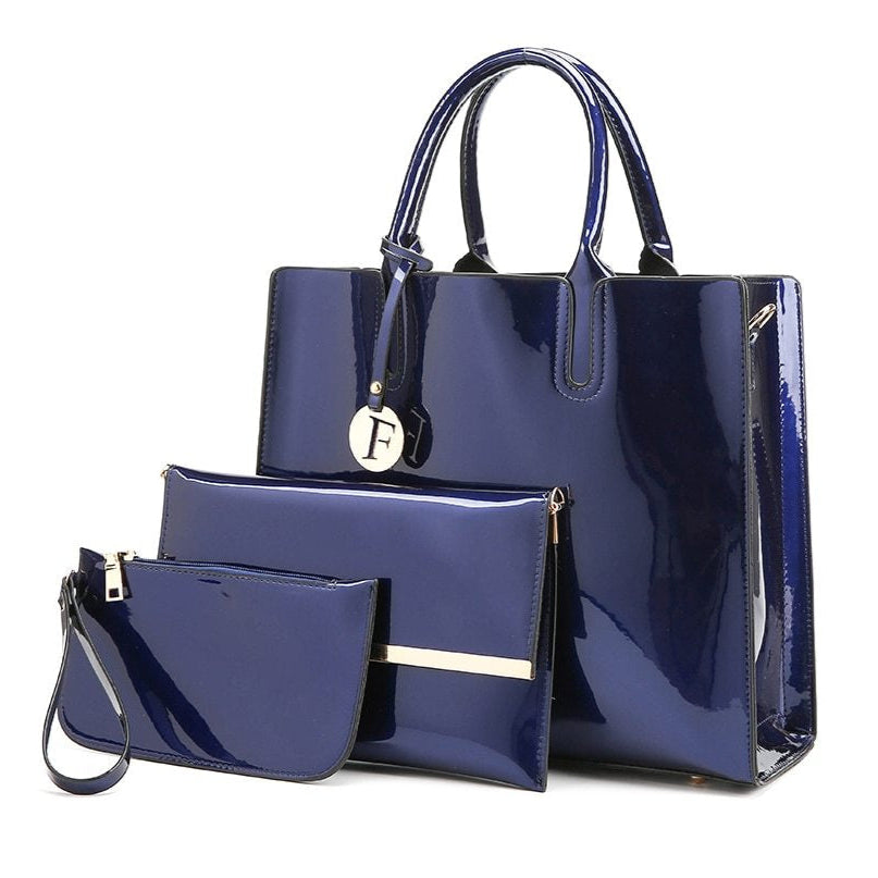 The Polished Pro - Patent Leather Tote for Work & Play