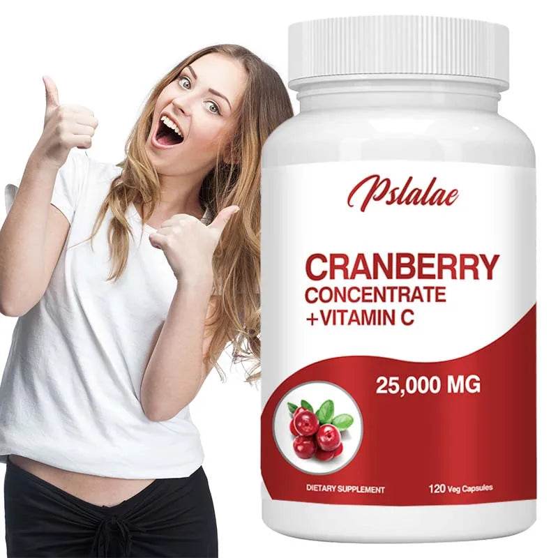 Cranberry Extract Supplement 25,000 Mg - Prostate Support, Aids Urination Contains Vitamin C and Vitamin E - 120 Capsules