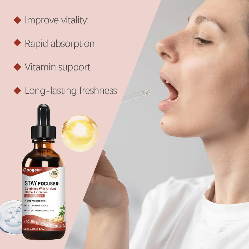 Googeer 59ml Ginseng Extract Drops Dietary Supplement Enhance Energy Immune Relieve Fatigue Herbal Health Entrance Drops